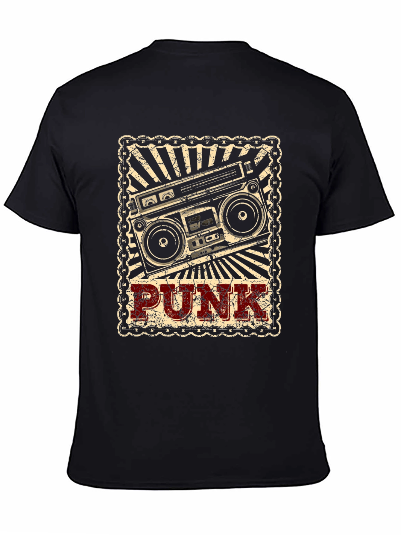 Retro Punk Boombox Graphic T-Shirt