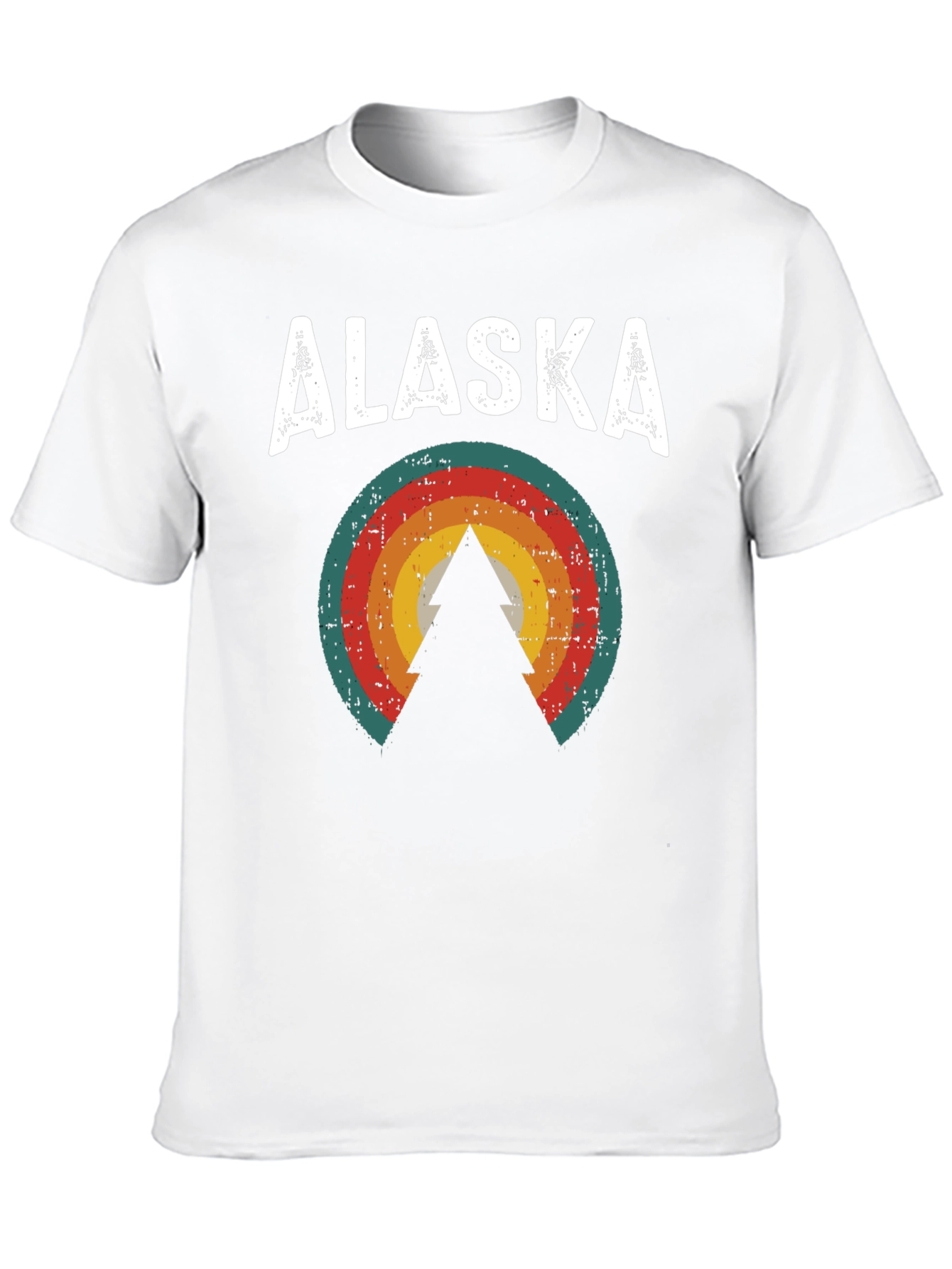 Retro Alaska Tree Graphic Tee - Black Unisex T-Shirt