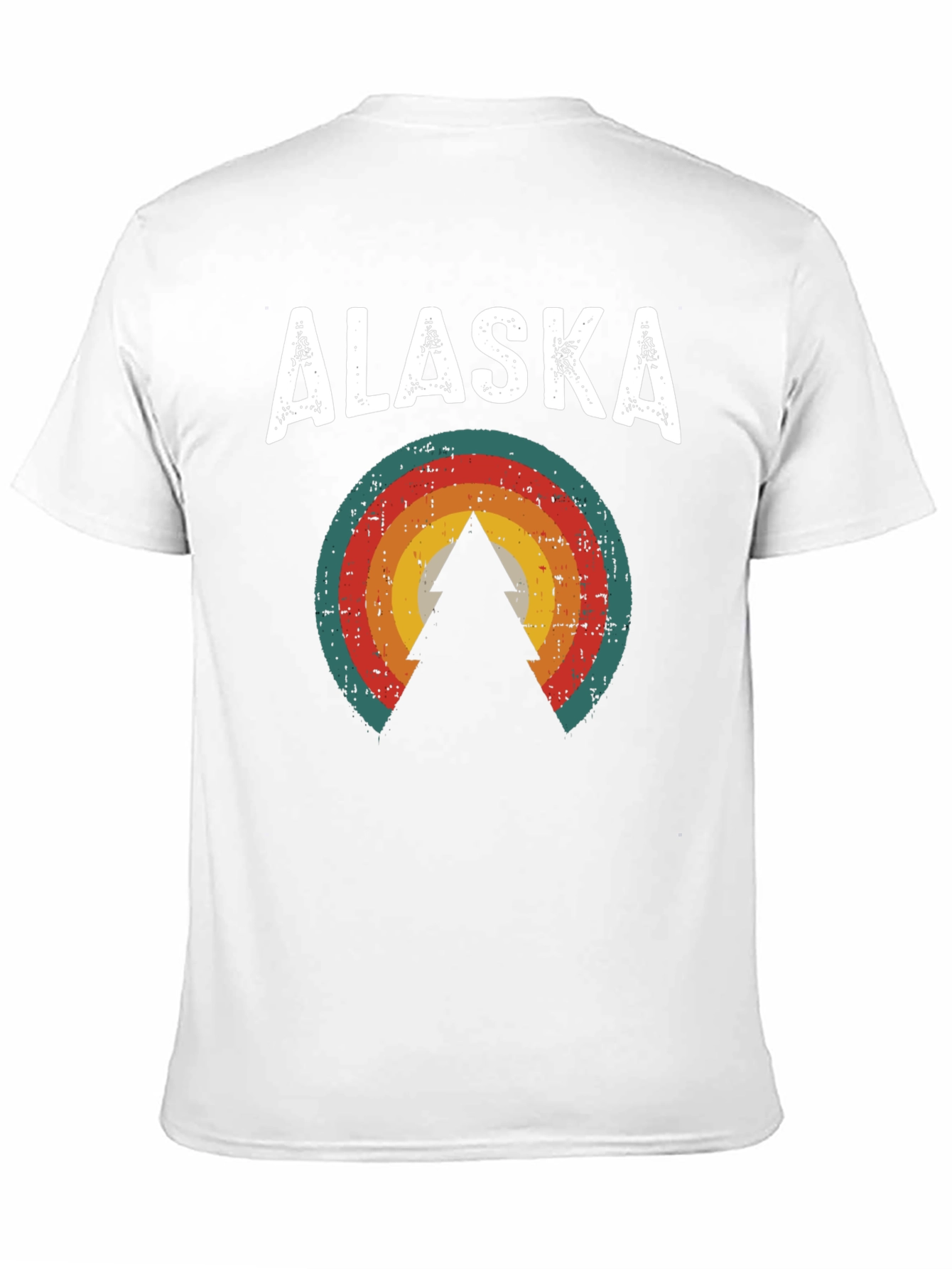 Retro Alaska Tree Graphic Tee - Black Unisex T-Shirt