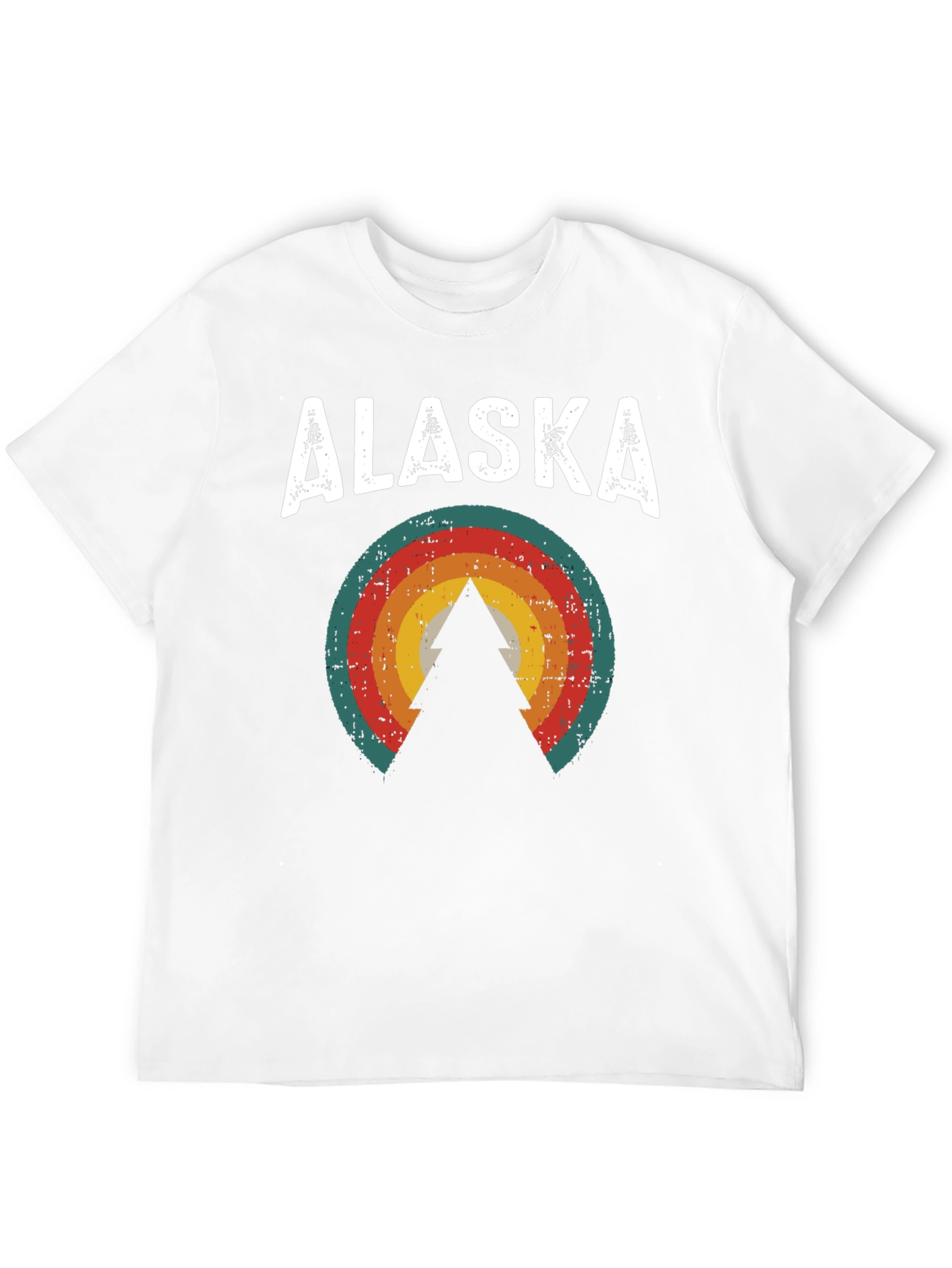 Retro Alaska Tree Graphic Tee - Black Unisex T-Shirt