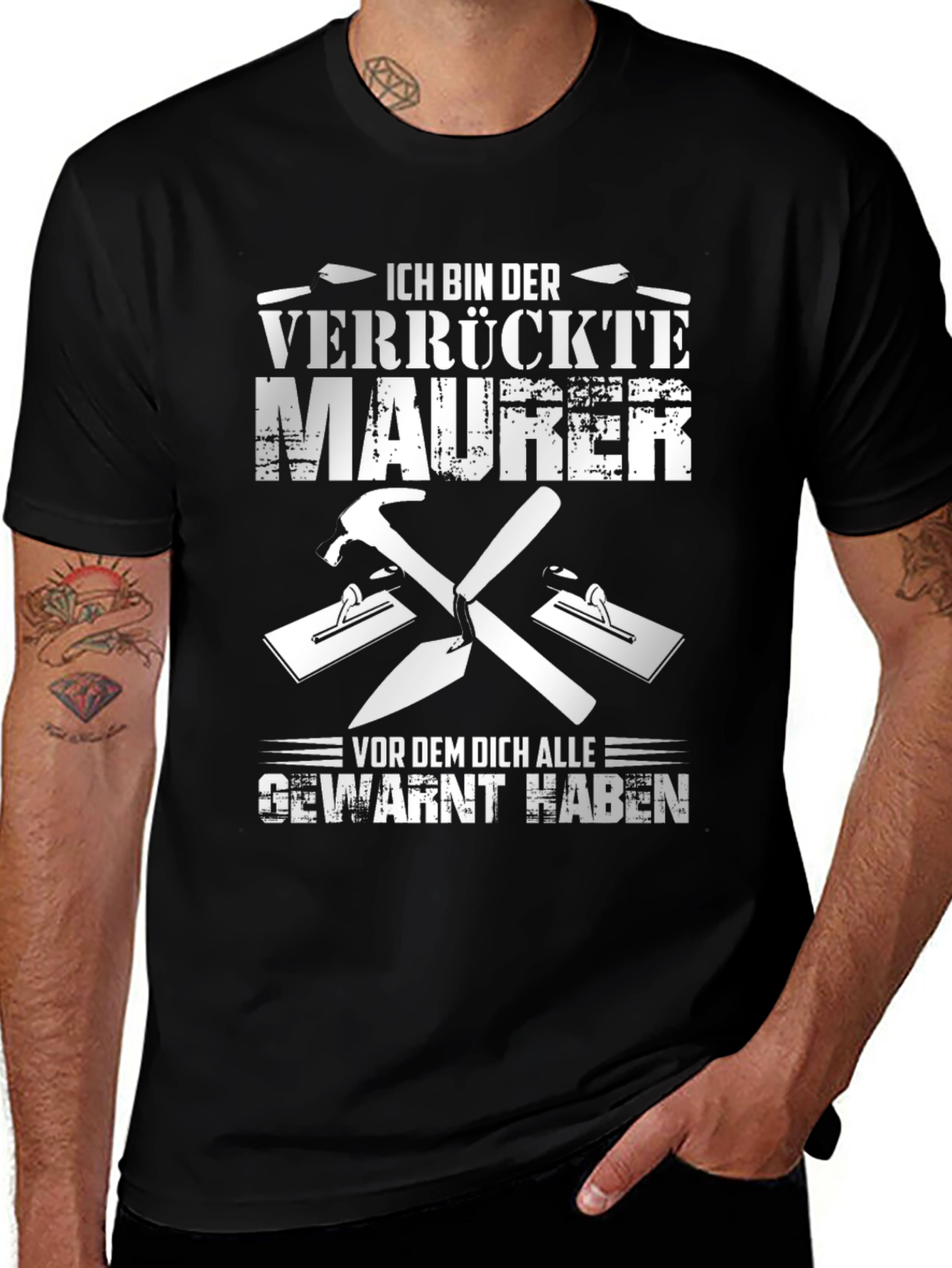Crazy Bricklayer T-Shirt - Funny German Mason Tee