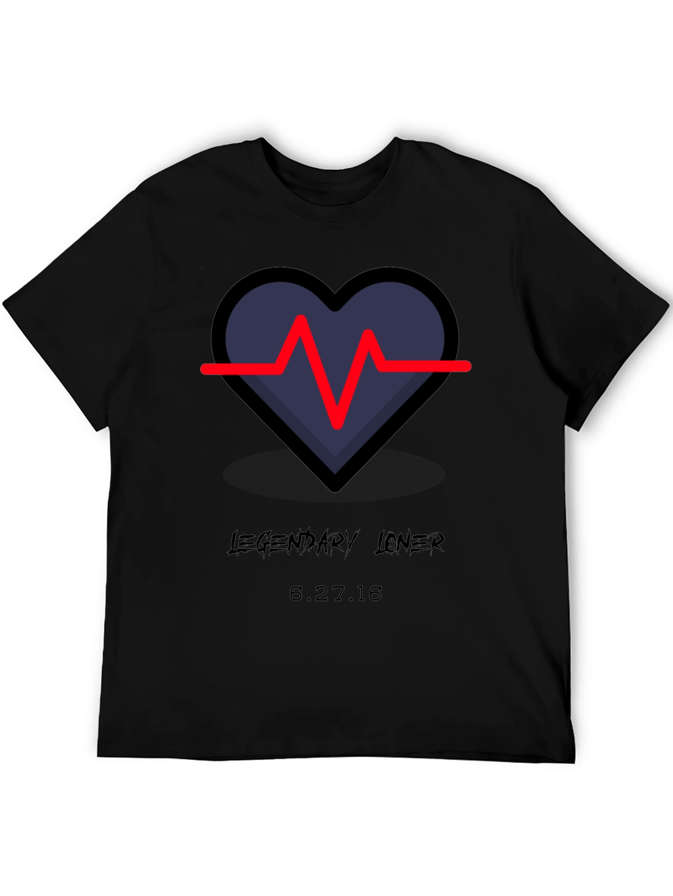 Legendary Loner Heartbeat Graphic Tee - Black