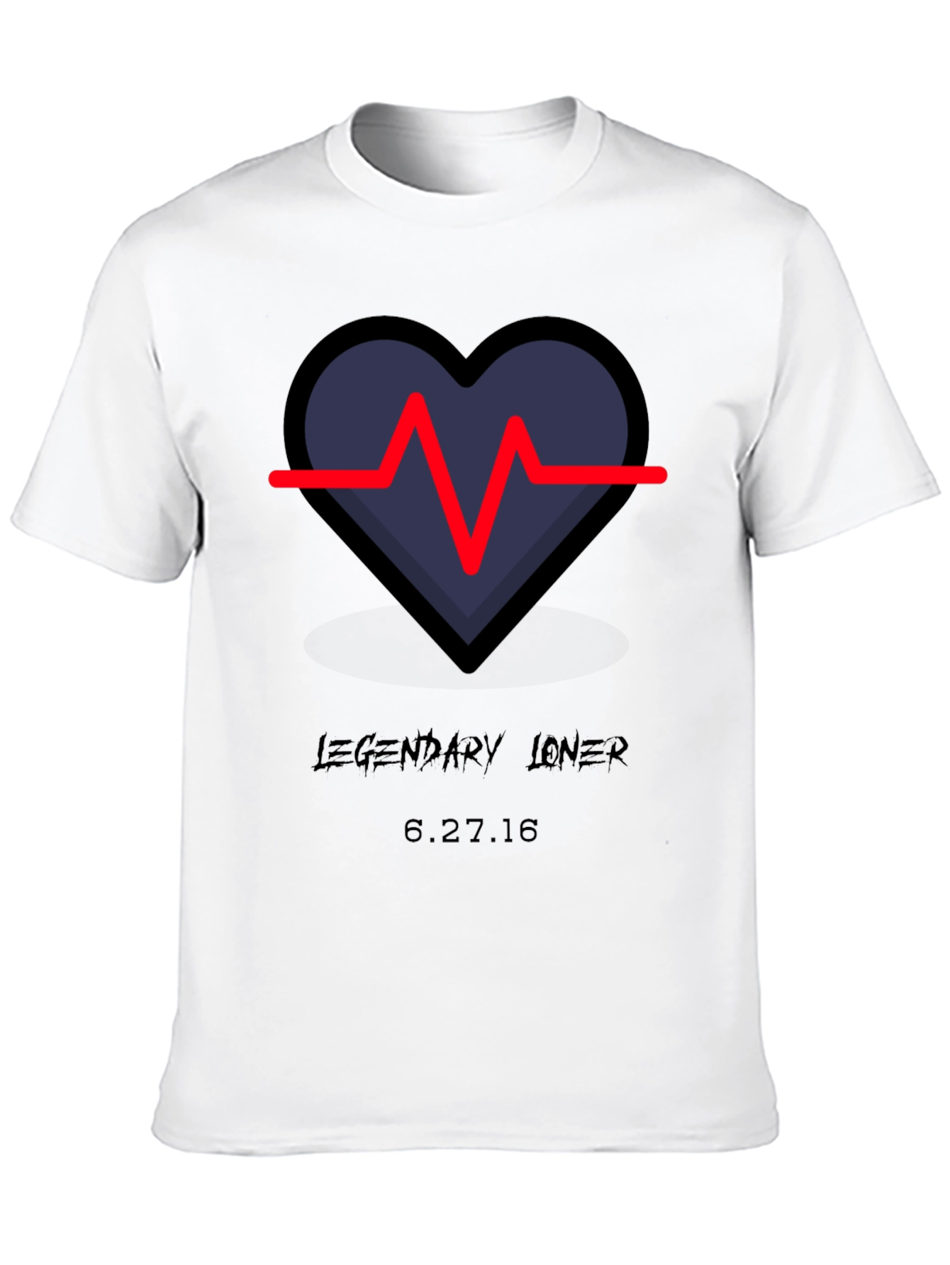 Legendary Loner Heartbeat Graphic Tee - Black