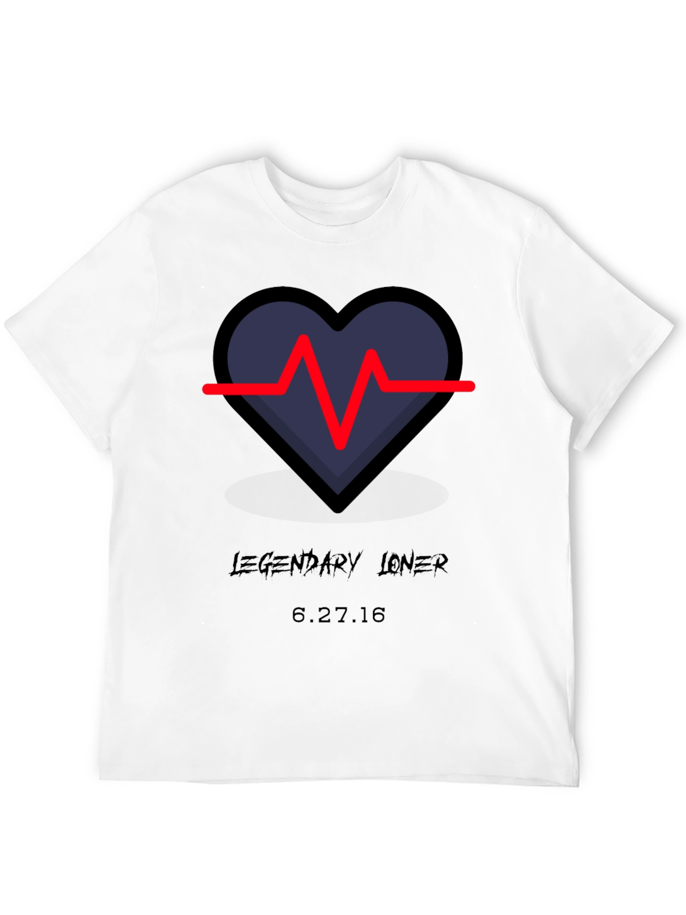 Legendary Loner Heartbeat Graphic Tee - Black