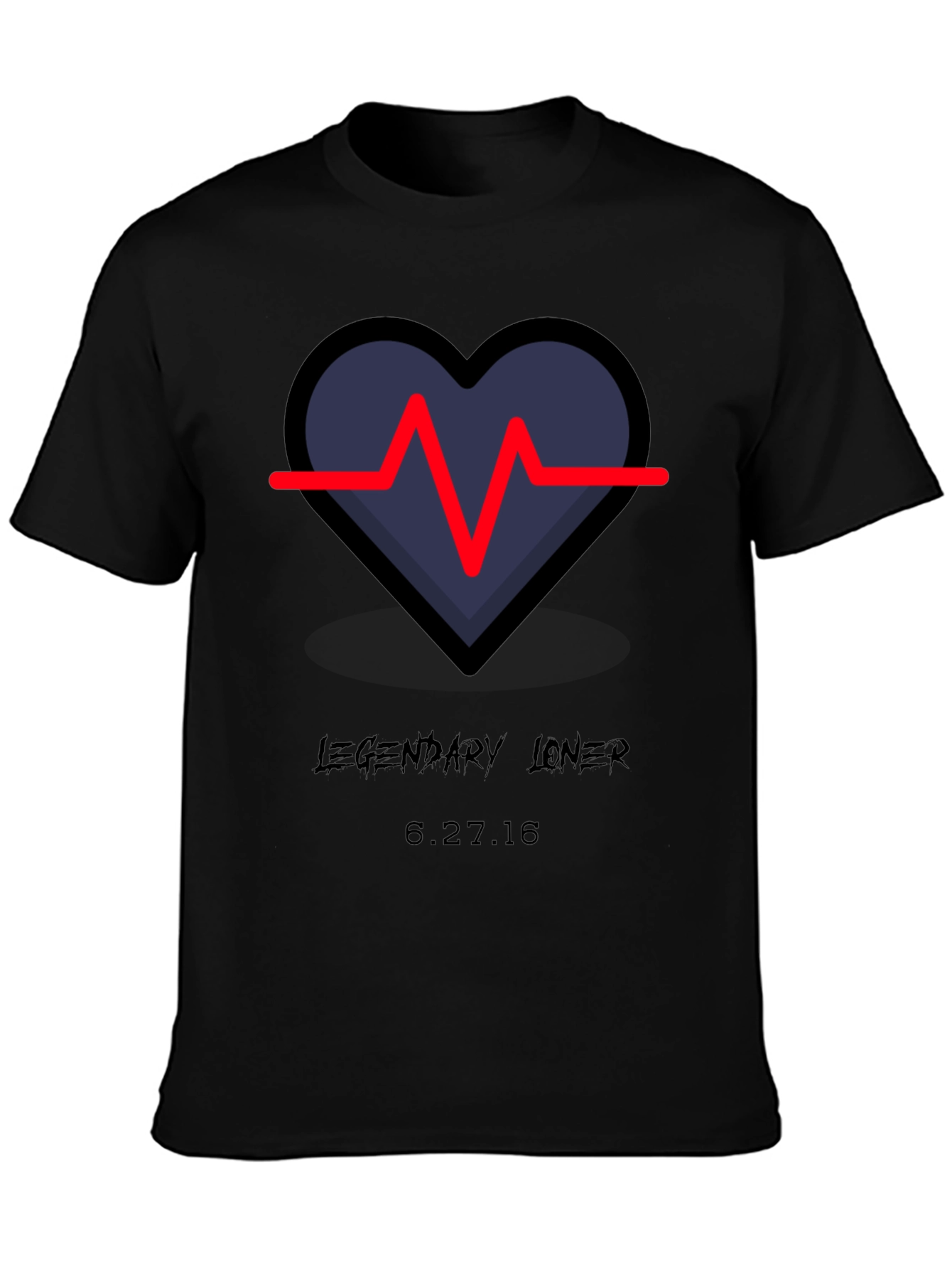 Legendary Loner Heartbeat Graphic Tee - Black