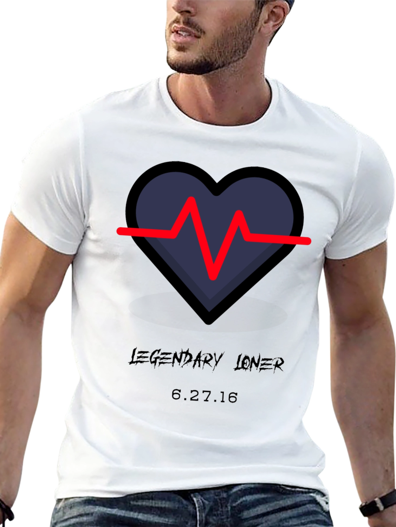 Legendary Loner Heartbeat Graphic Tee - Black