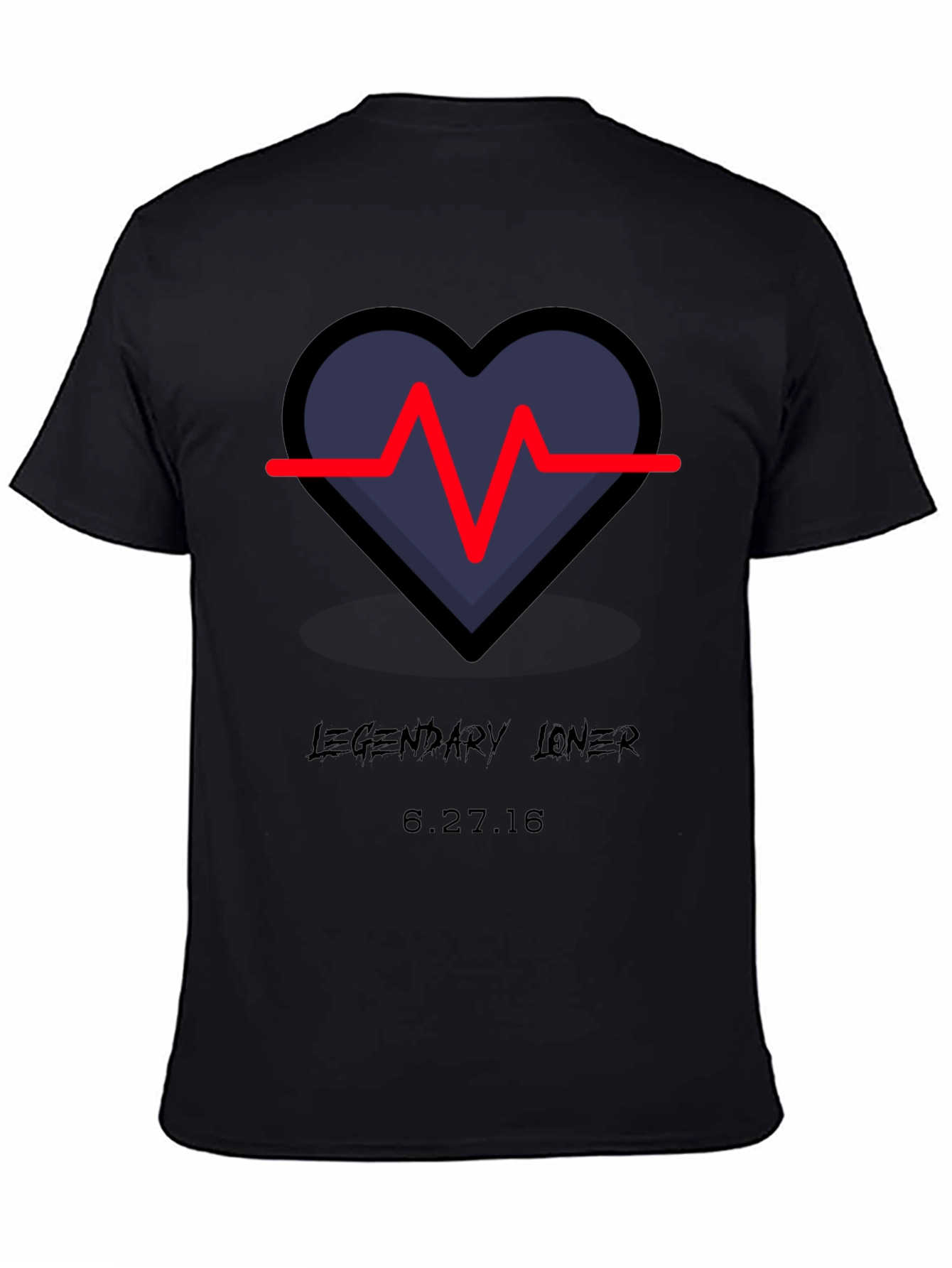 Legendary Loner Heartbeat Graphic Tee - Black