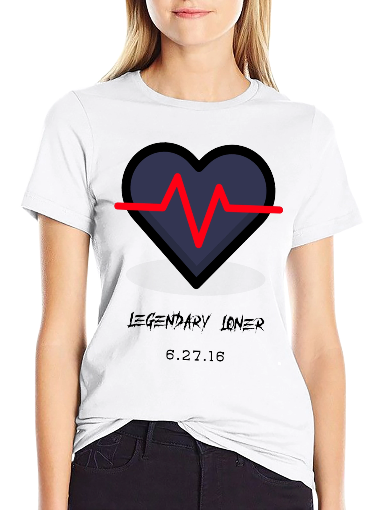 Legendary Loner Heartbeat Graphic Tee - Black