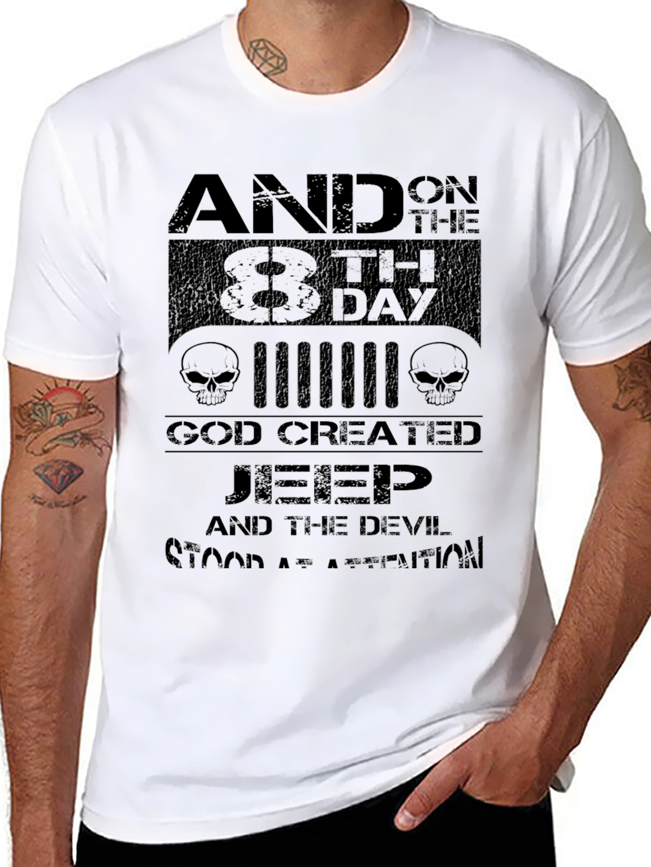 Jeep God Created Graphic T-Shirt - Mens Black Tee