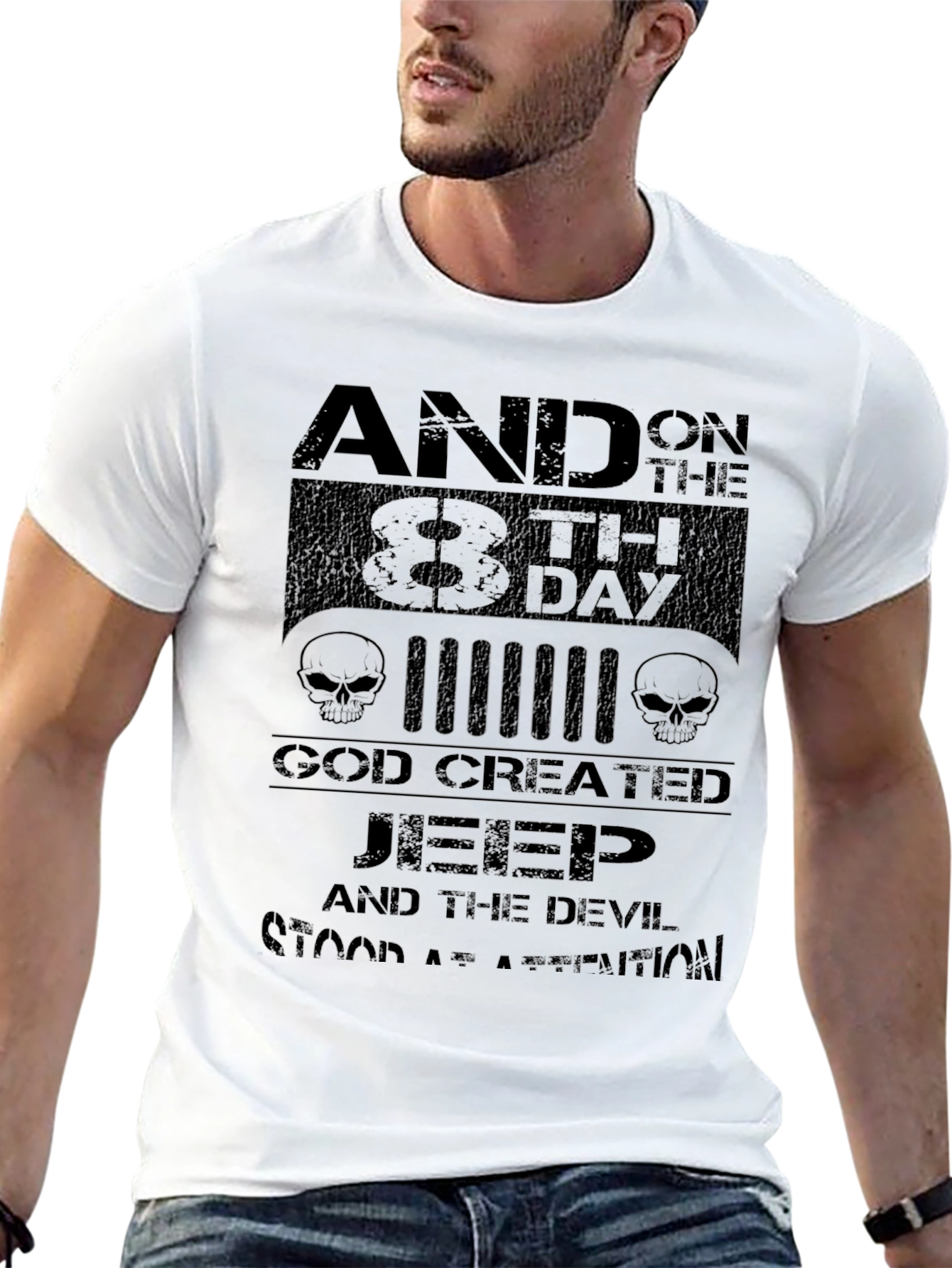 Jeep God Created Graphic T-Shirt - Mens Black Tee