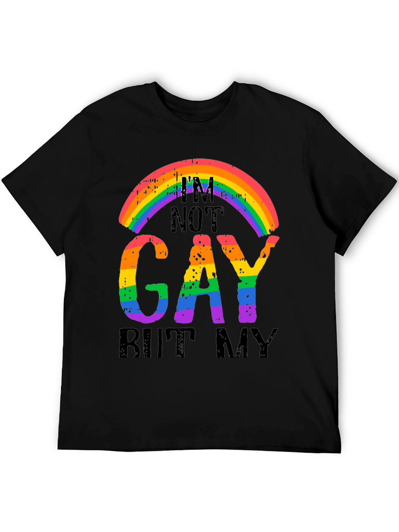 Rainbow Graphic T-Shirt - Im Not Gay But My...