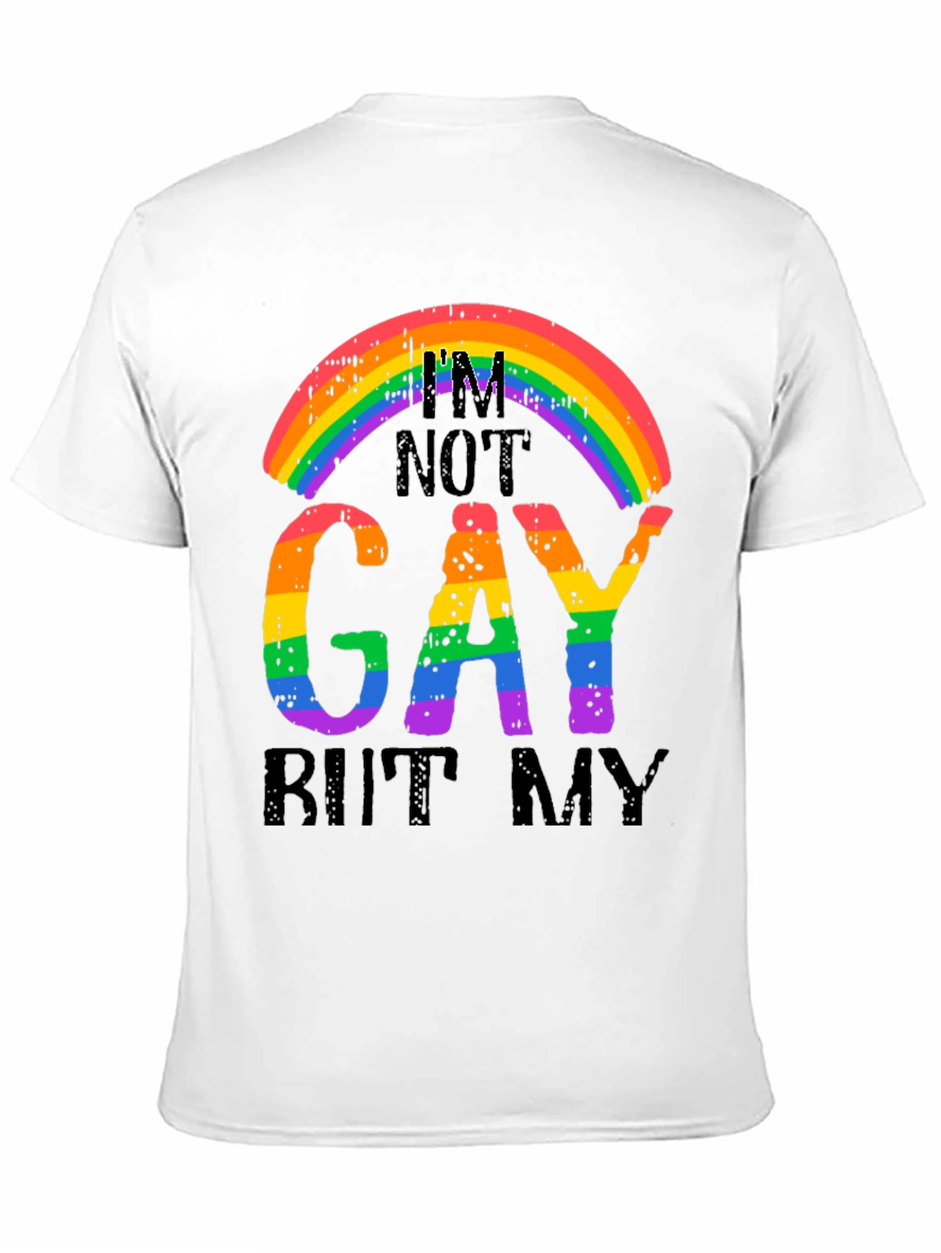 Rainbow Graphic T-Shirt - Im Not Gay But My...