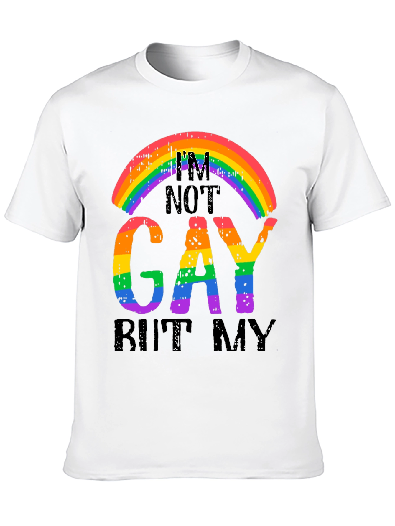 Rainbow Graphic T-Shirt - Im Not Gay But My...