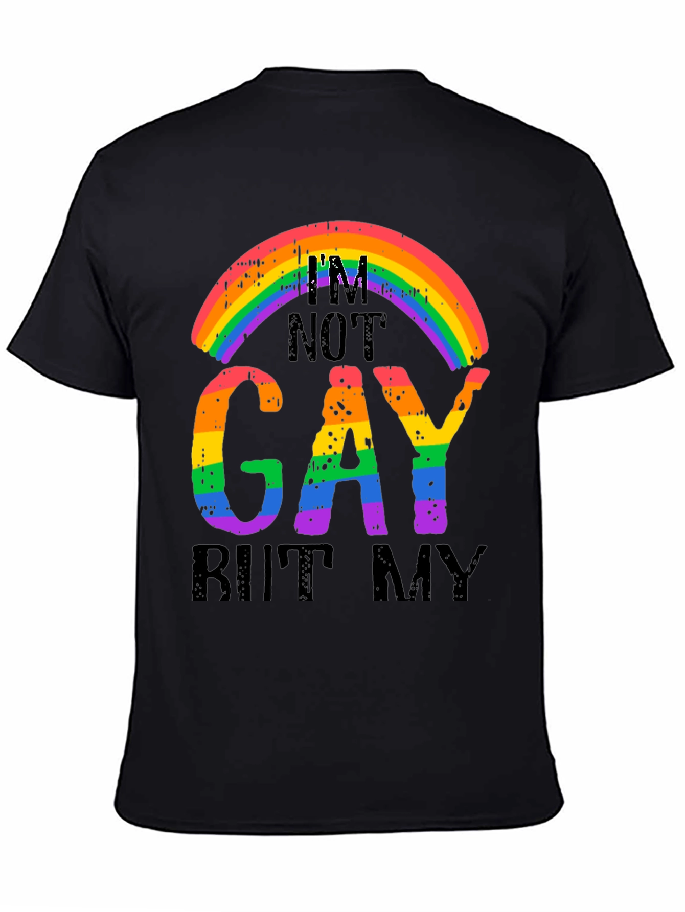 Rainbow Graphic T-Shirt - Im Not Gay But My...