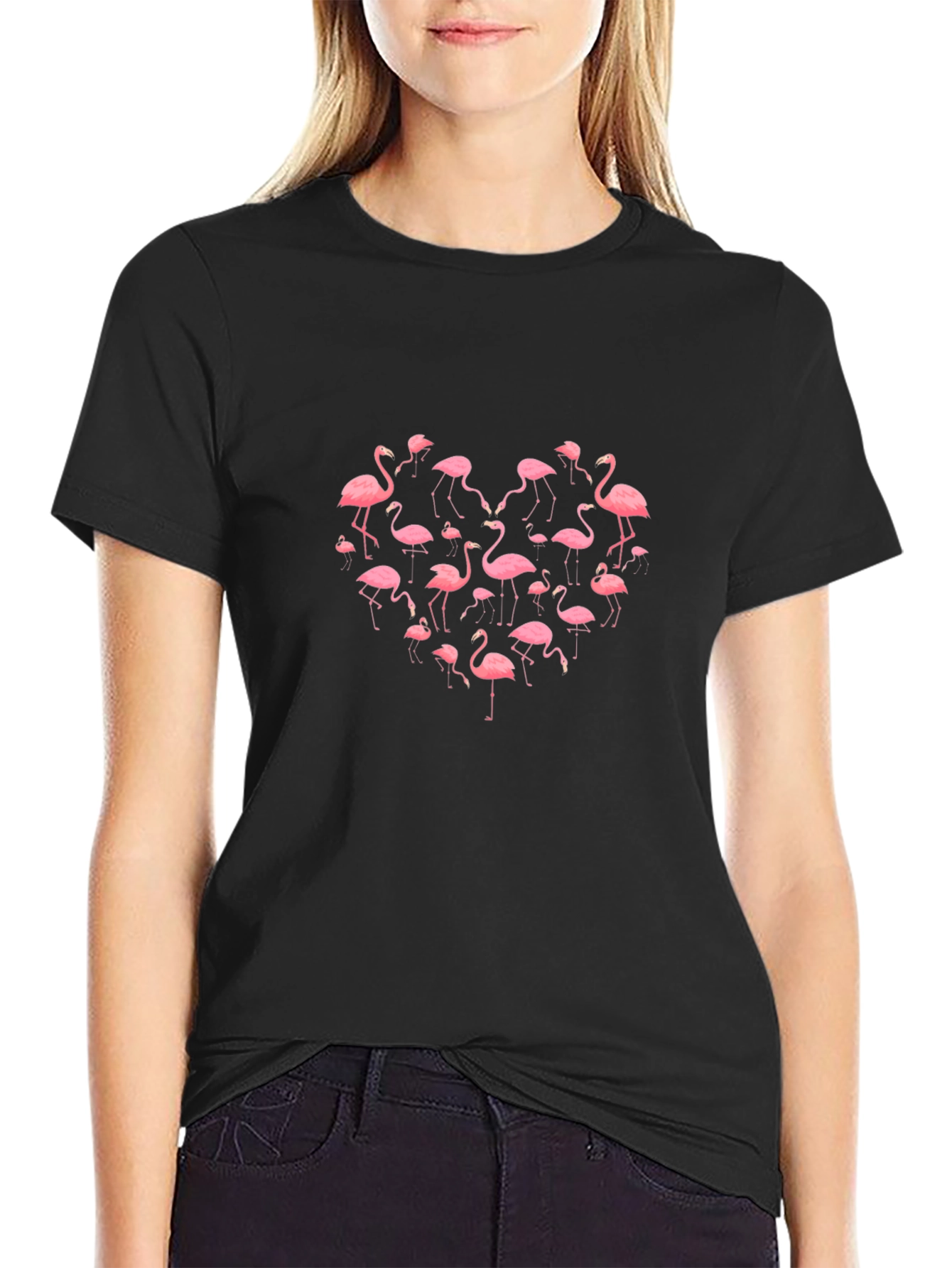 Flamingo Heart Graphic Tee