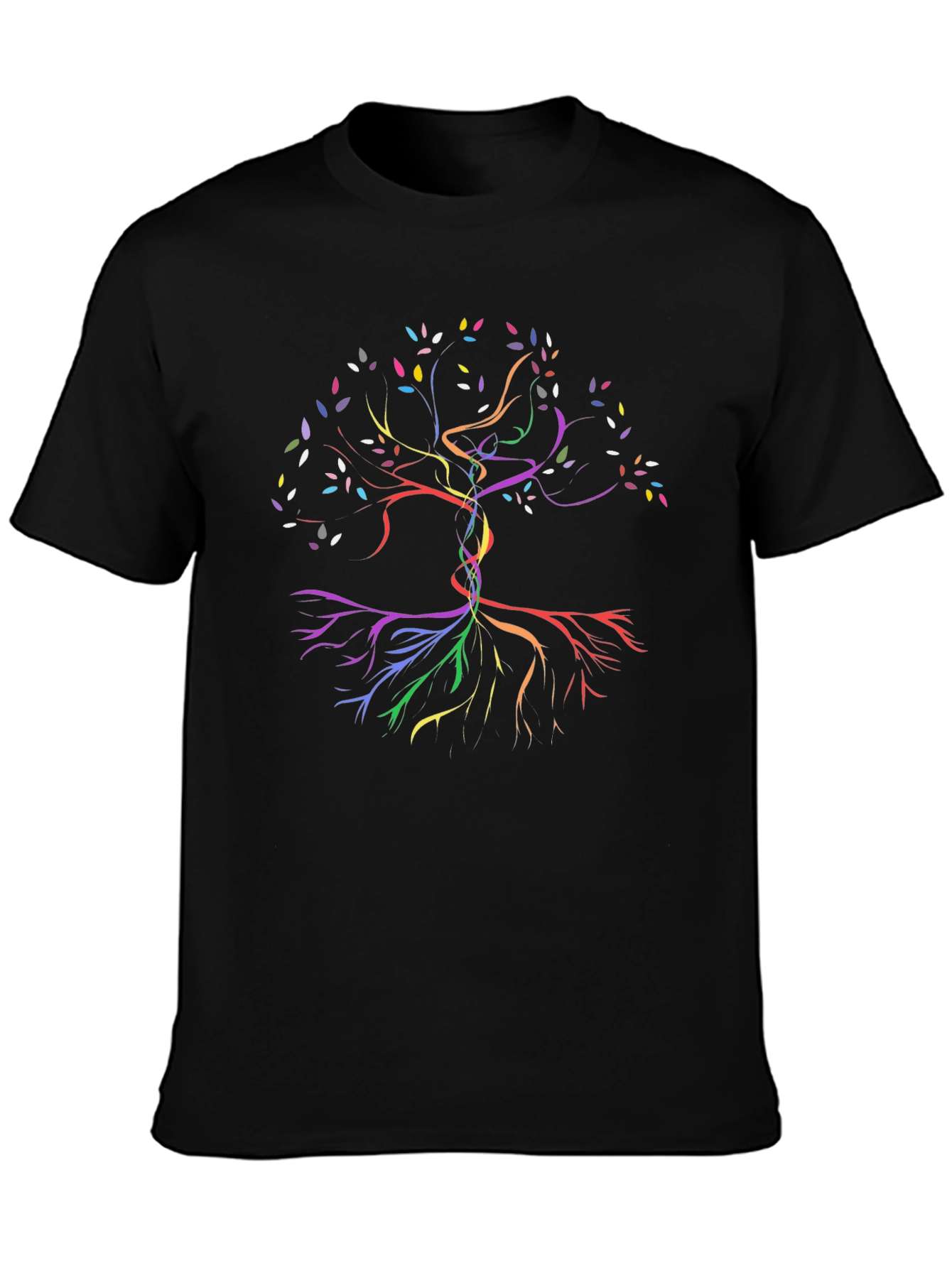Rainbow Tree of Life Graphic Tee - Black