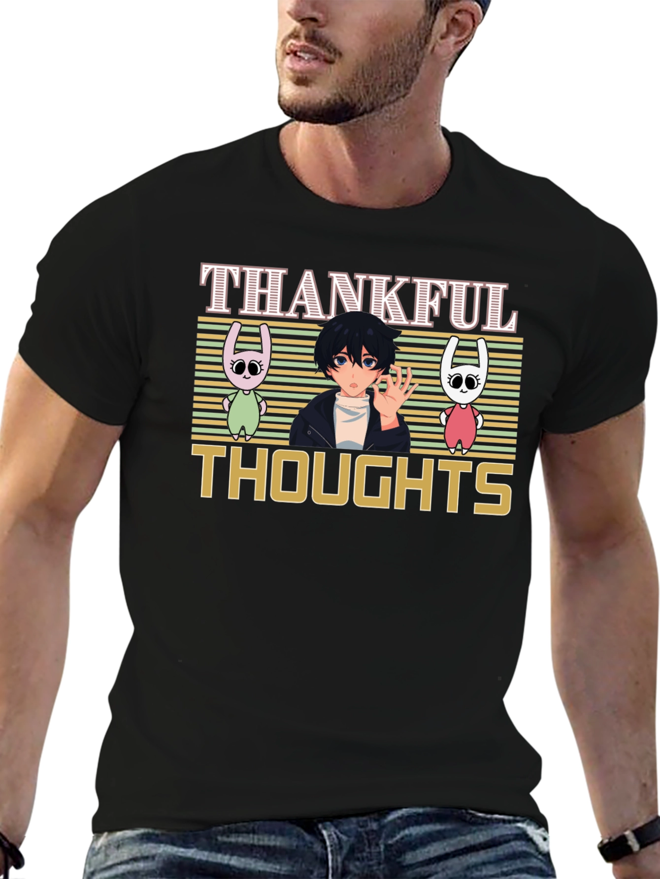 Thankful Thoughts Anime Graphic T-Shirt