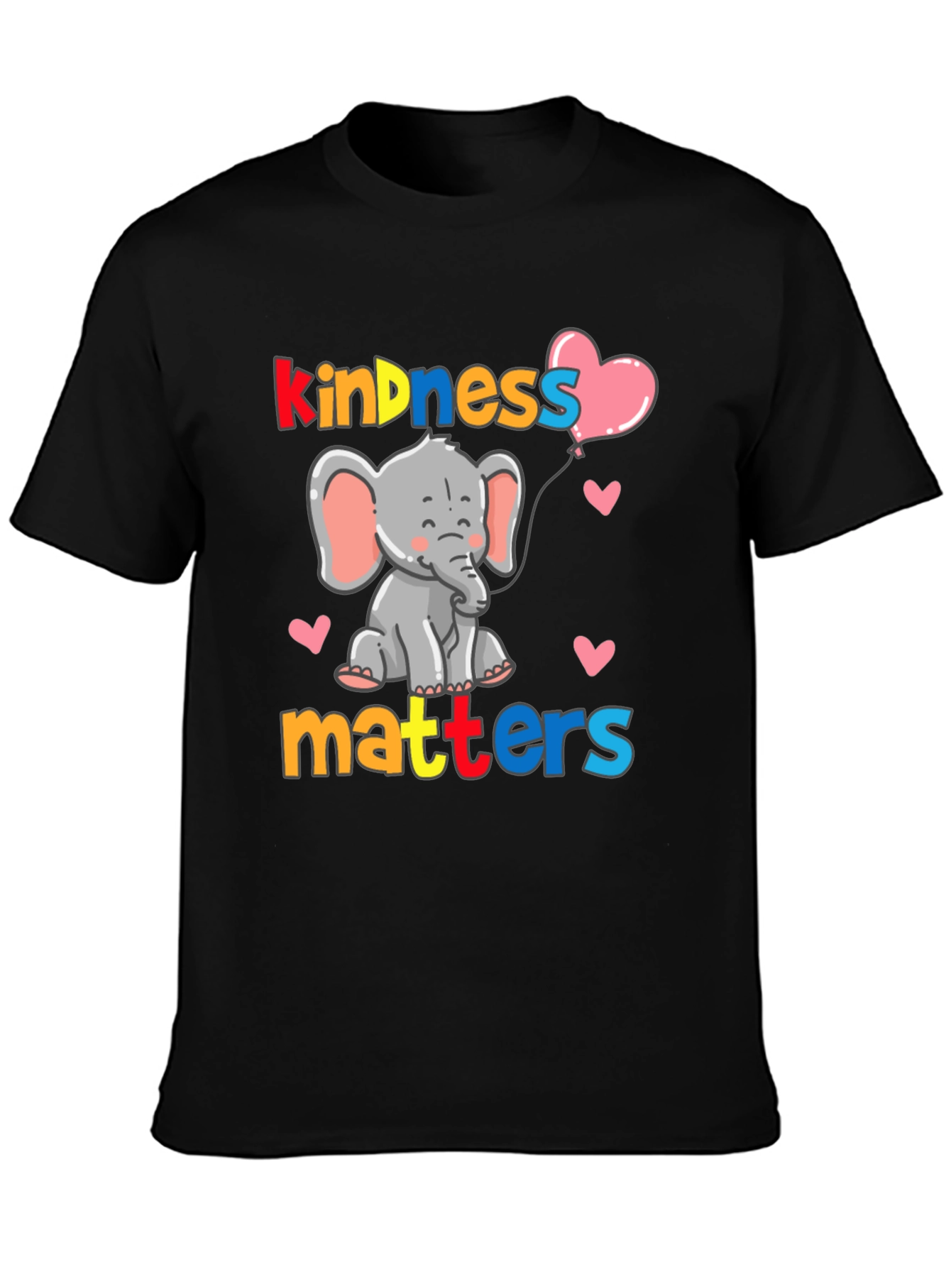 Kindness Matters Elephant Graphic Tee - Soft Cotton Blend