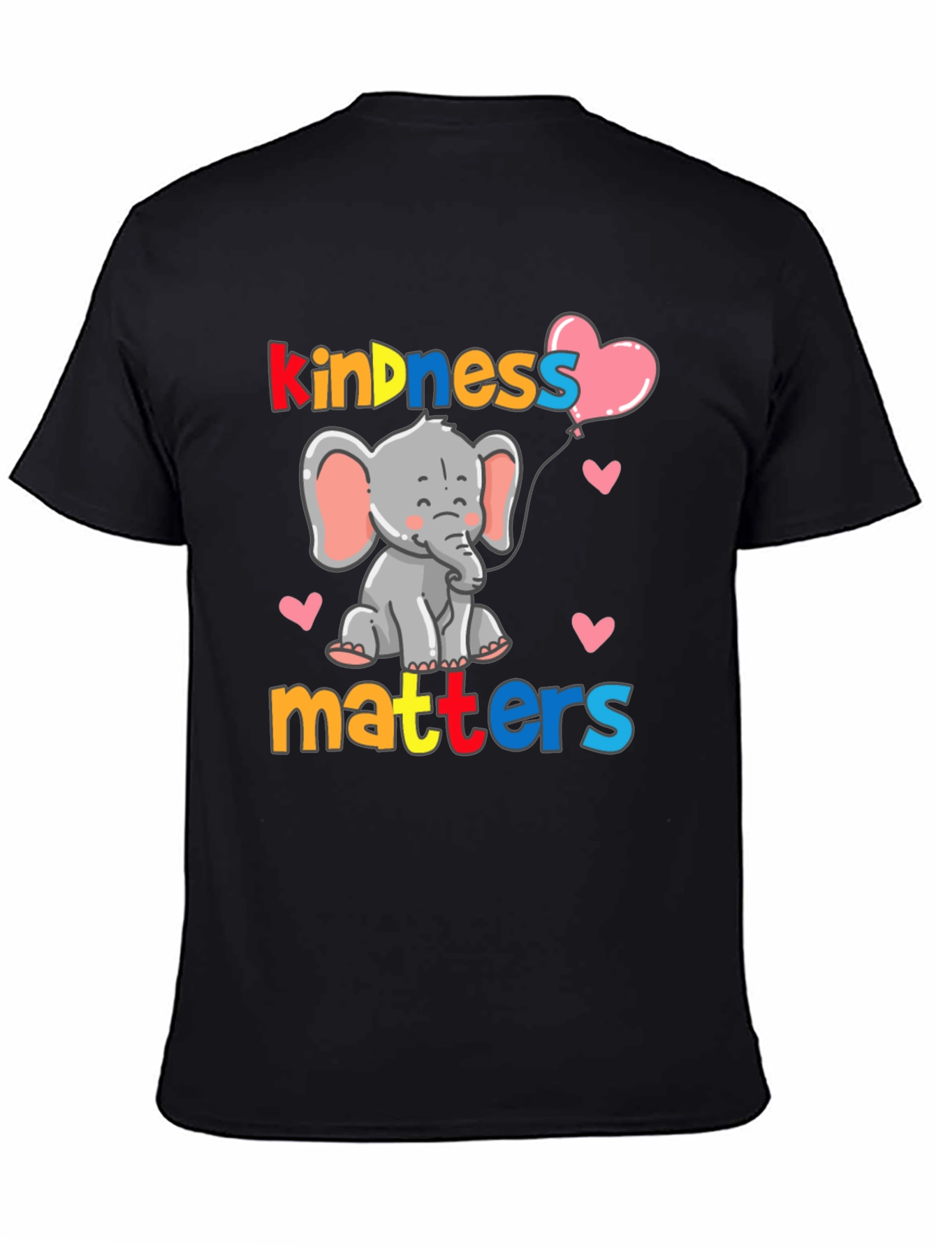Kindness Matters Elephant Graphic Tee - Soft Cotton Blend