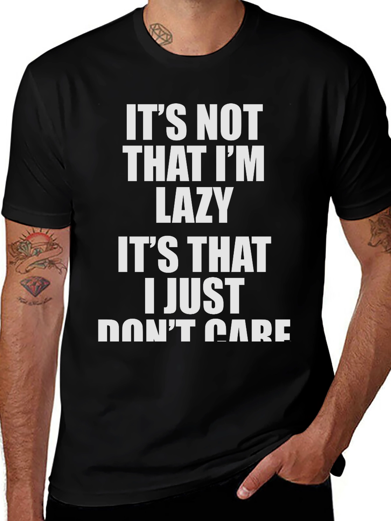 Funny Mens T-Shirt - I Dont Care Slogan Tee