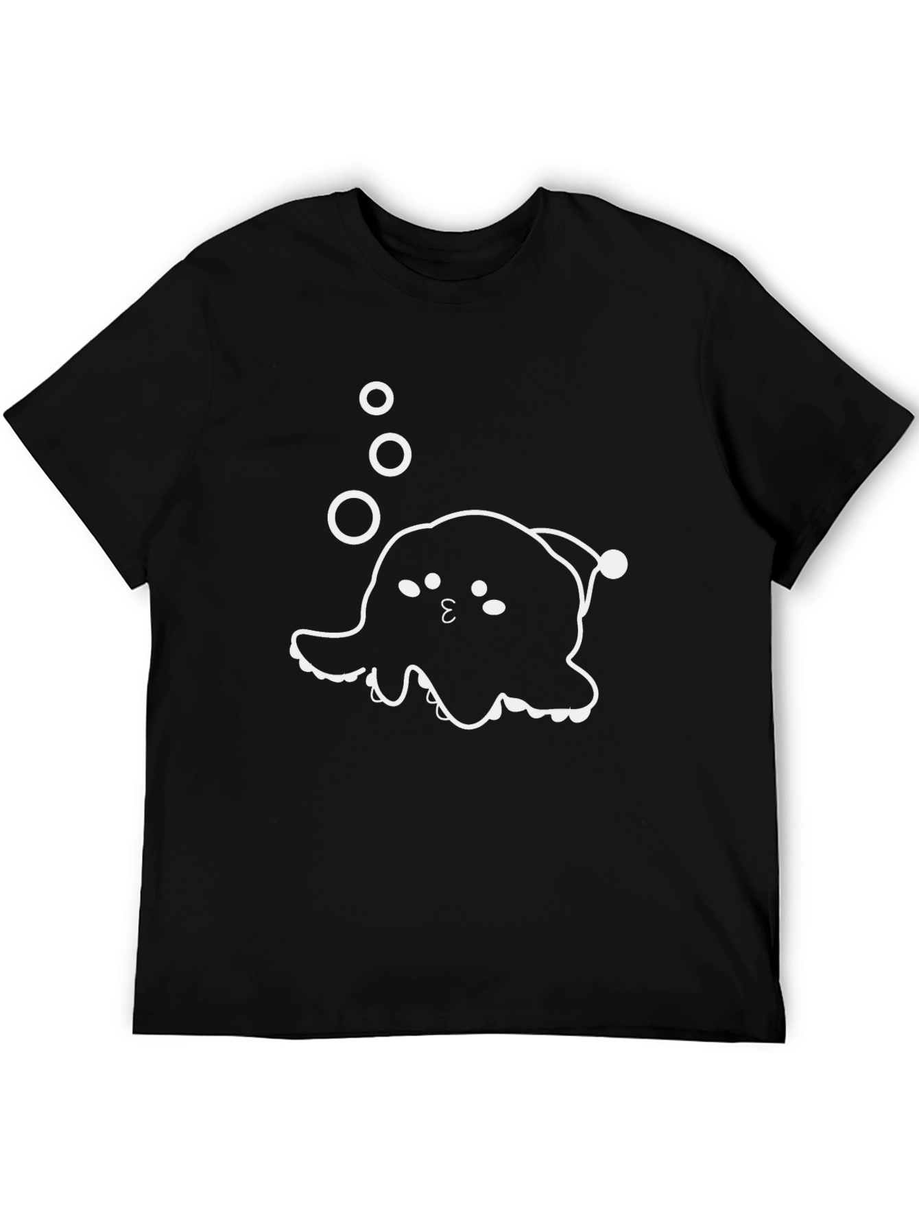 Cute Angler Fish Graphic T-Shirt - Black
