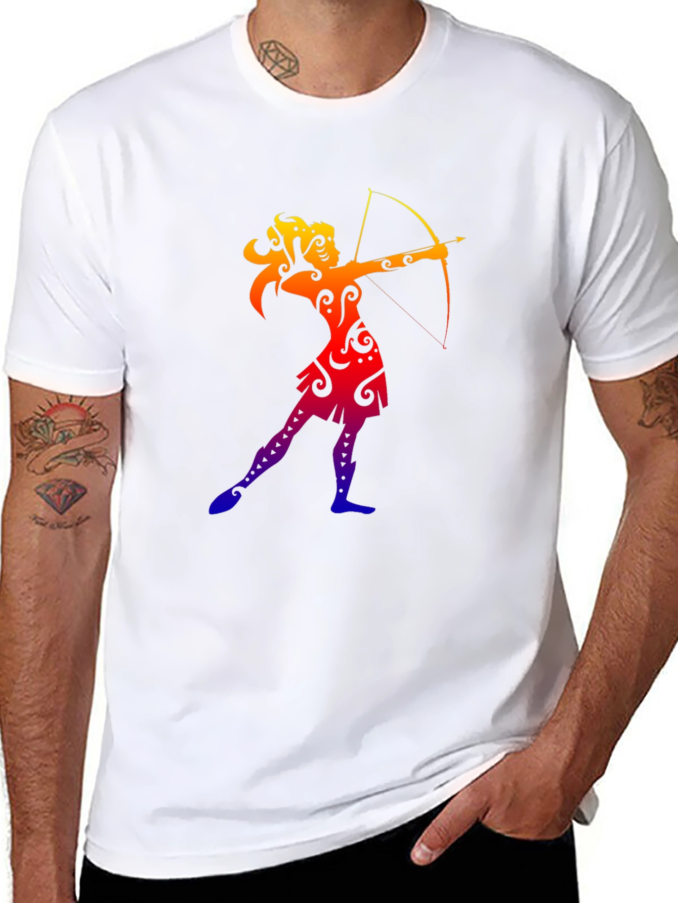 Archer Graphic Tee - Black Casual T-Shirt