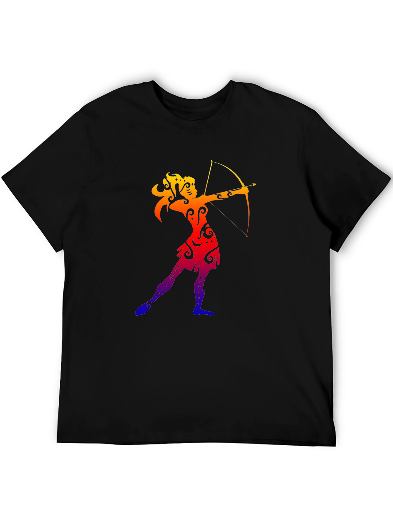Archer Graphic Tee - Black Casual T-Shirt