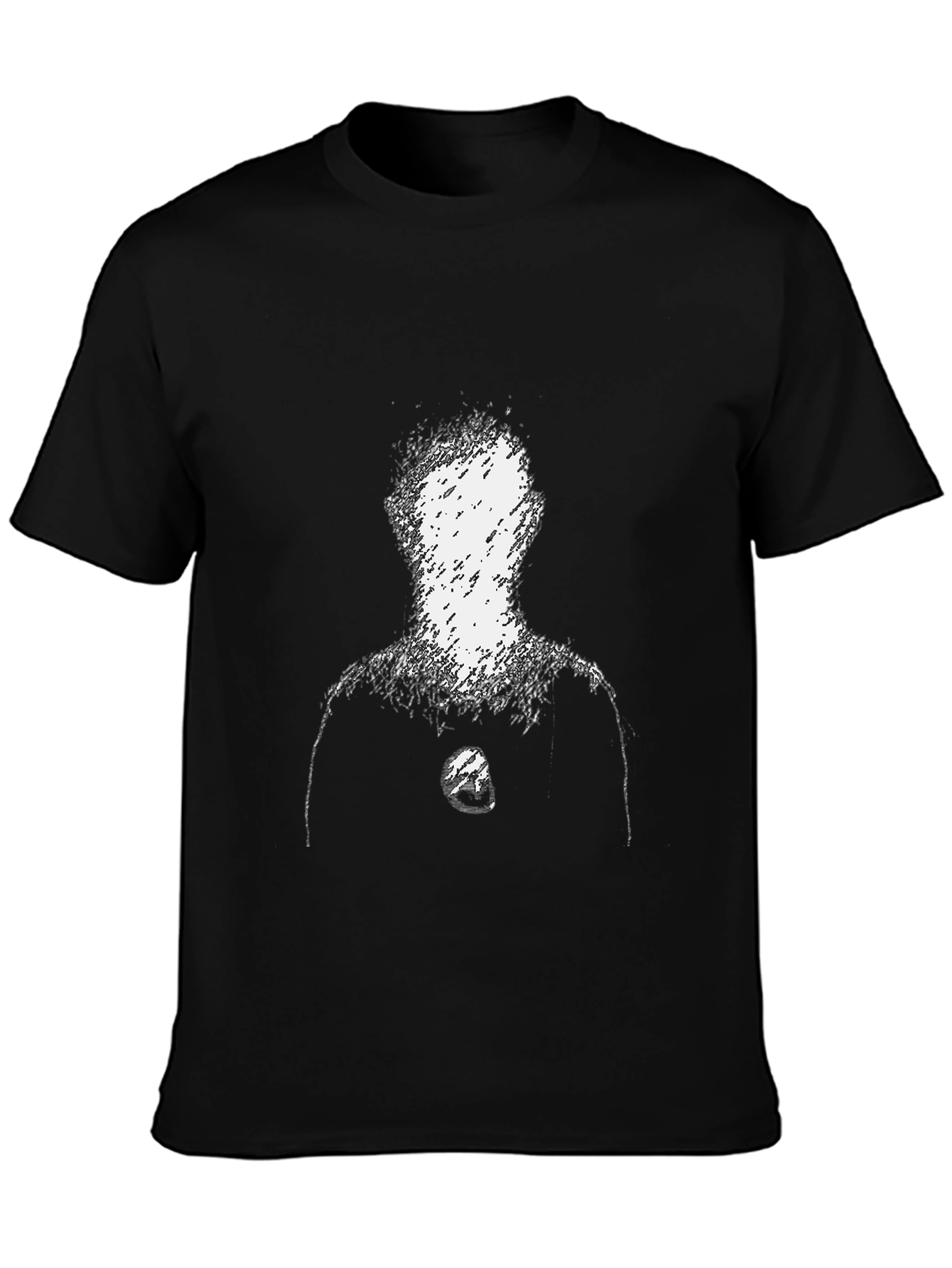Abstract Figure Graphic Tee - Black
