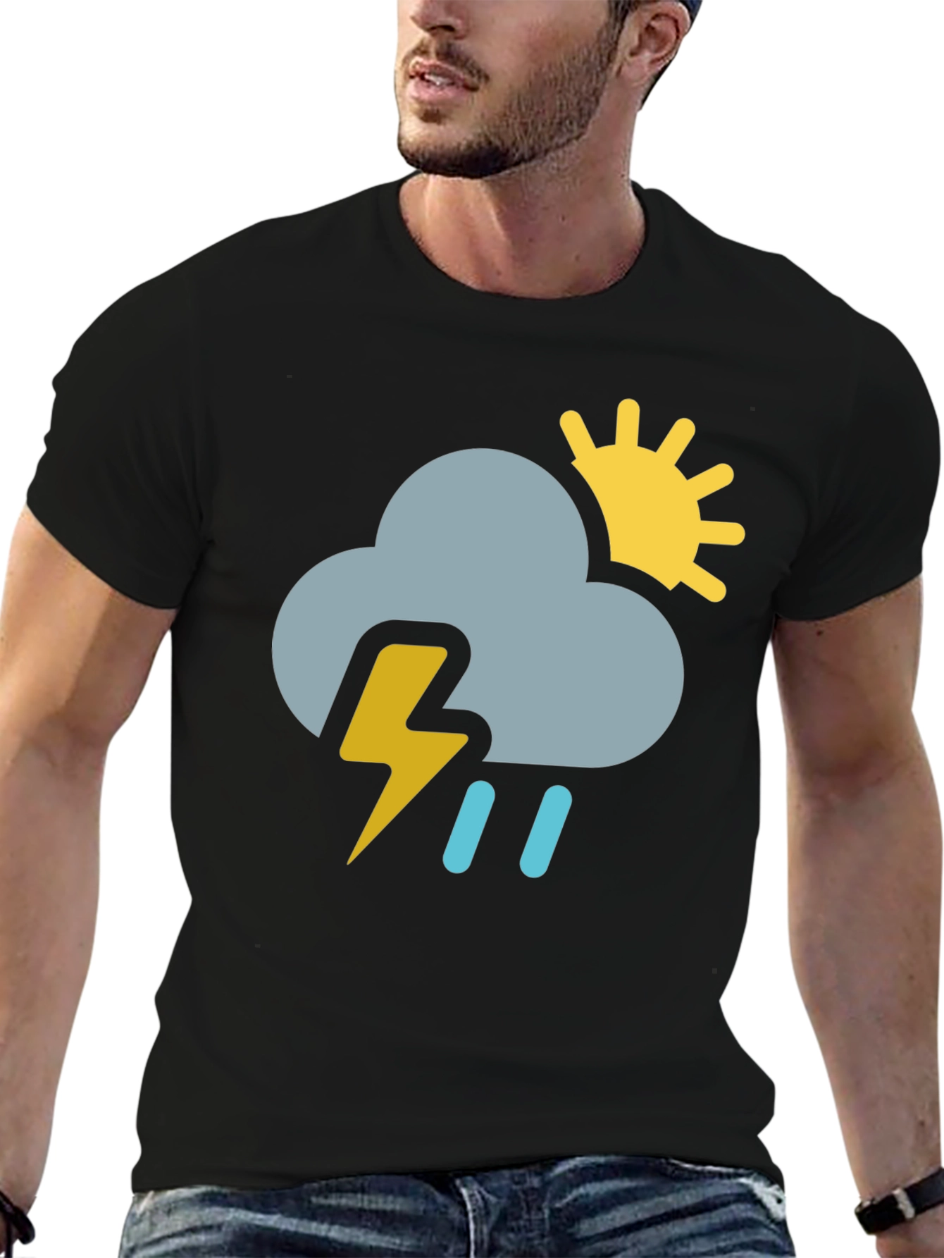 Rain or Shine Black Graphic T-Shirt
