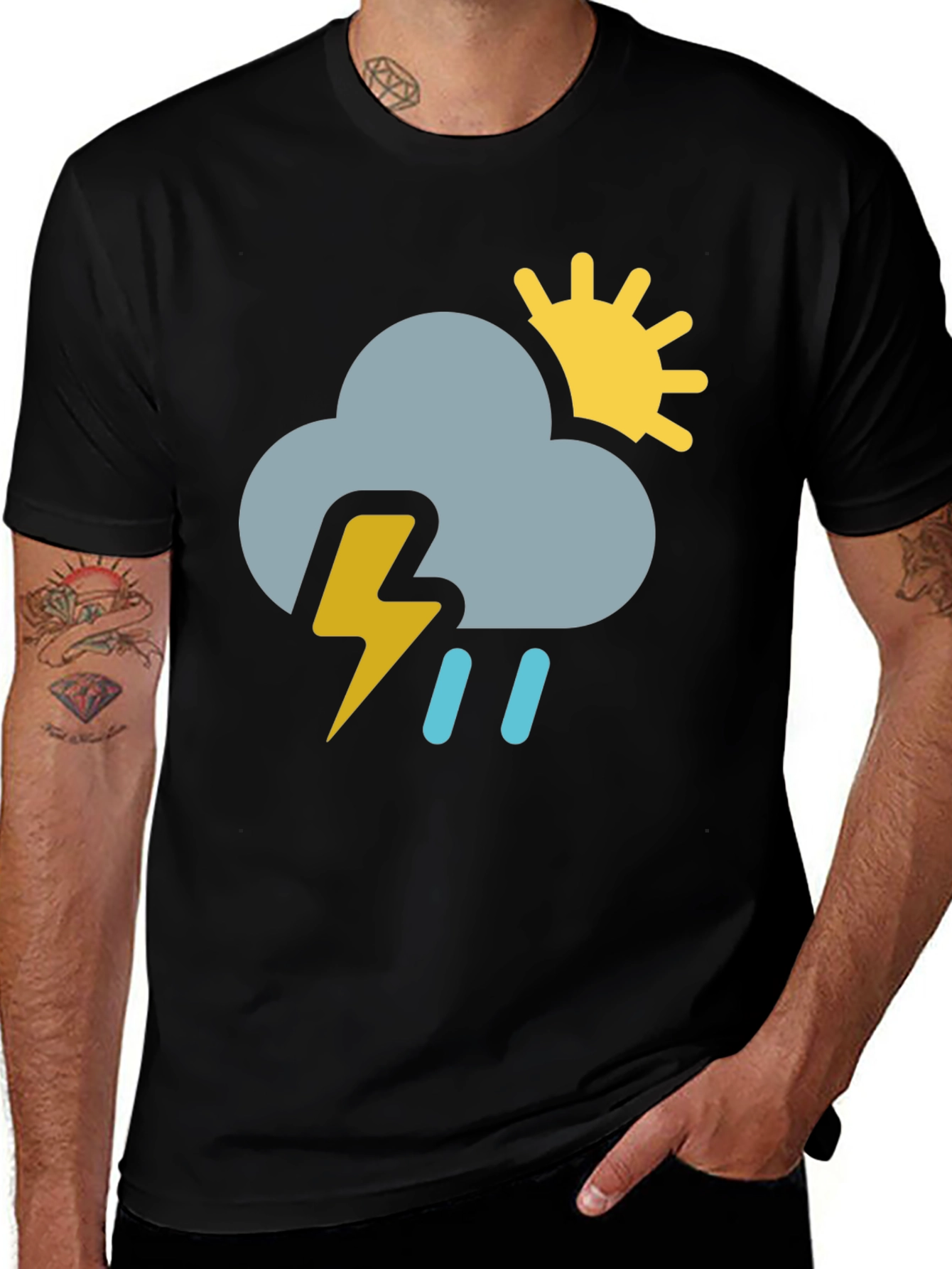 Rain or Shine Black Graphic T-Shirt