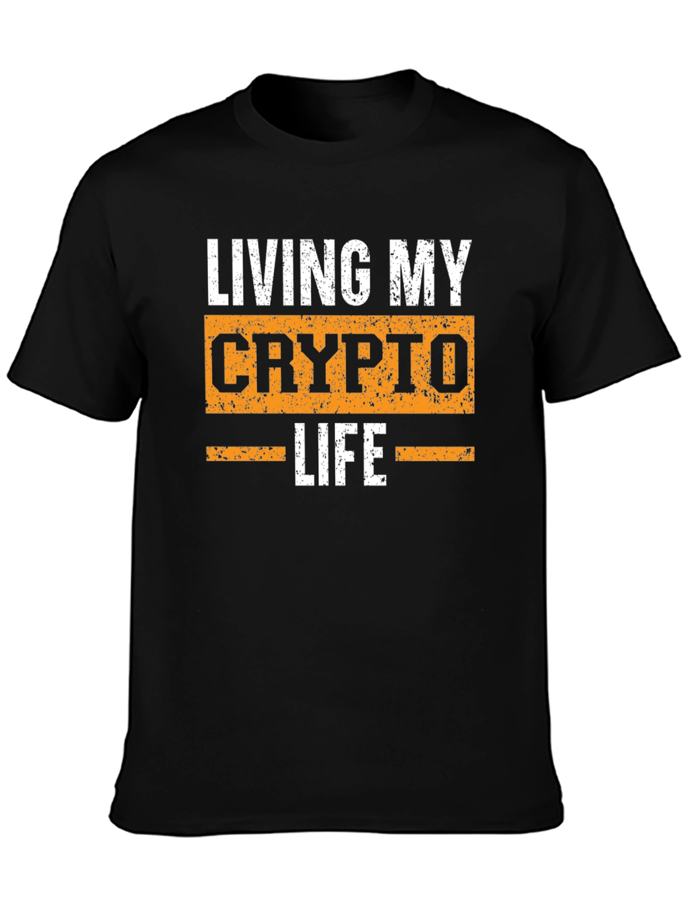 Living My Crypto Life T-Shirt - Black Graphic Tee