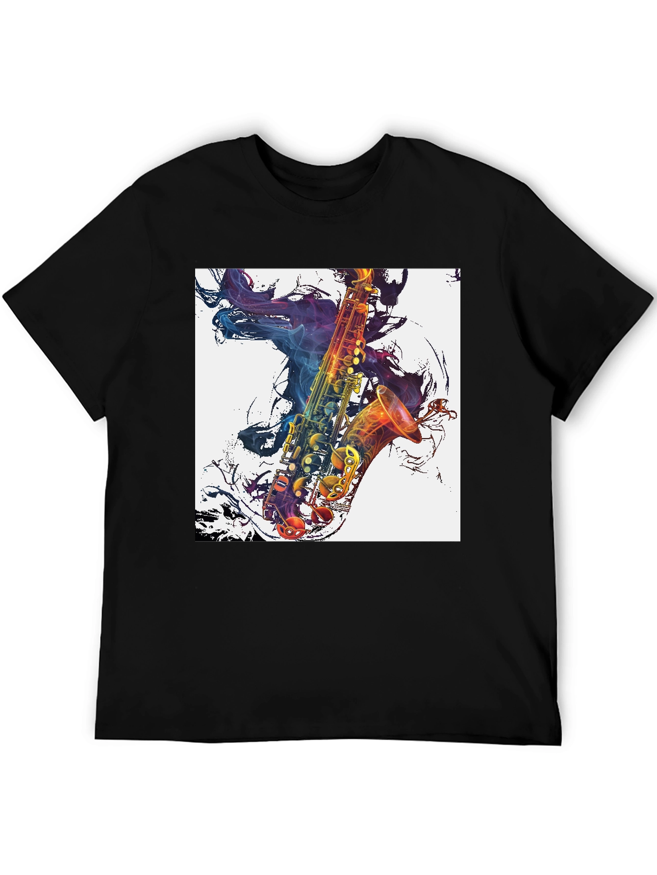 Saxophone Graphic Black T-Shirt