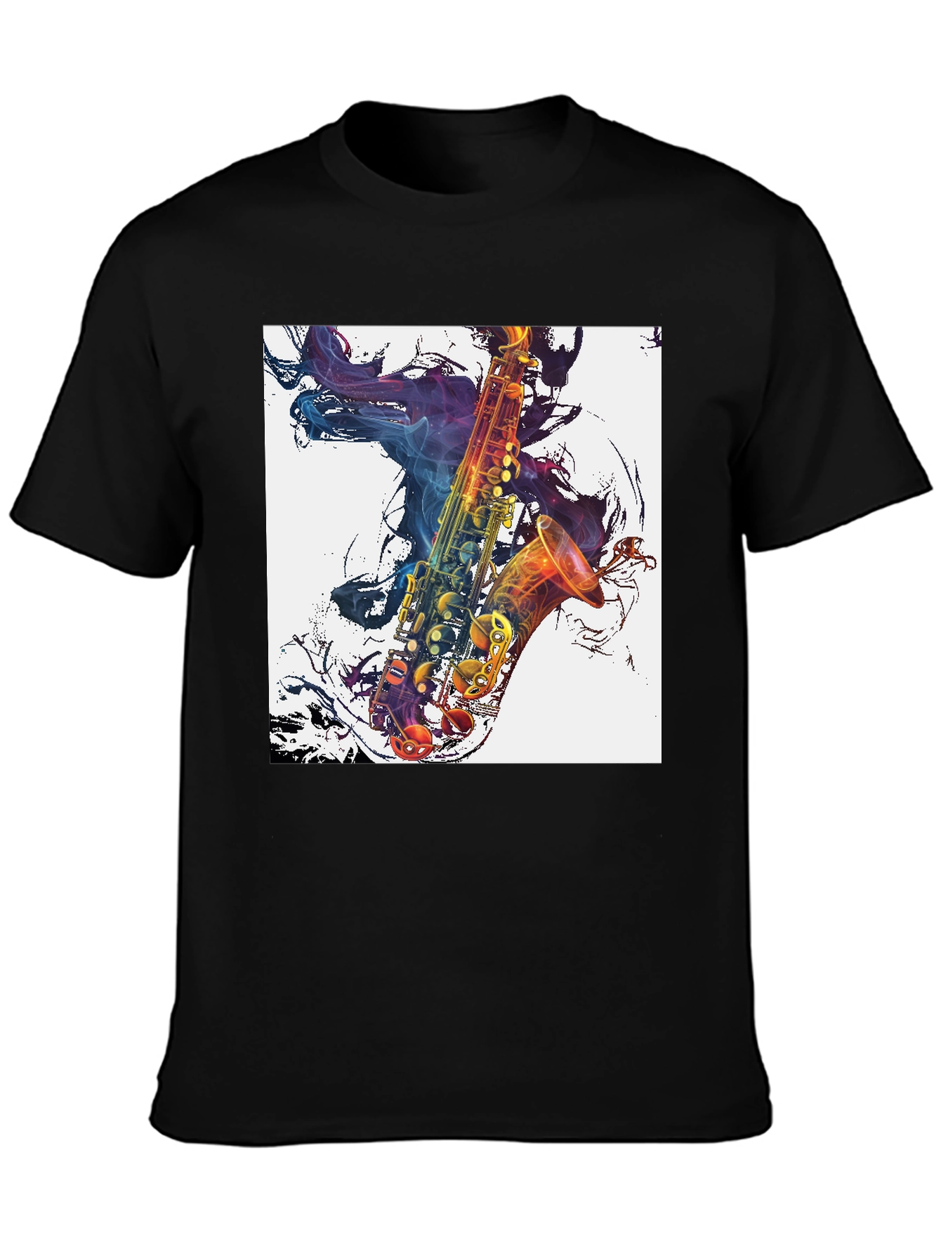 Saxophone Graphic Black T-Shirt