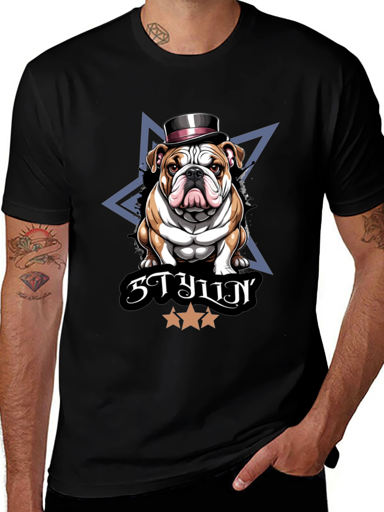 Stylish Bulldog Graphic T-Shirt