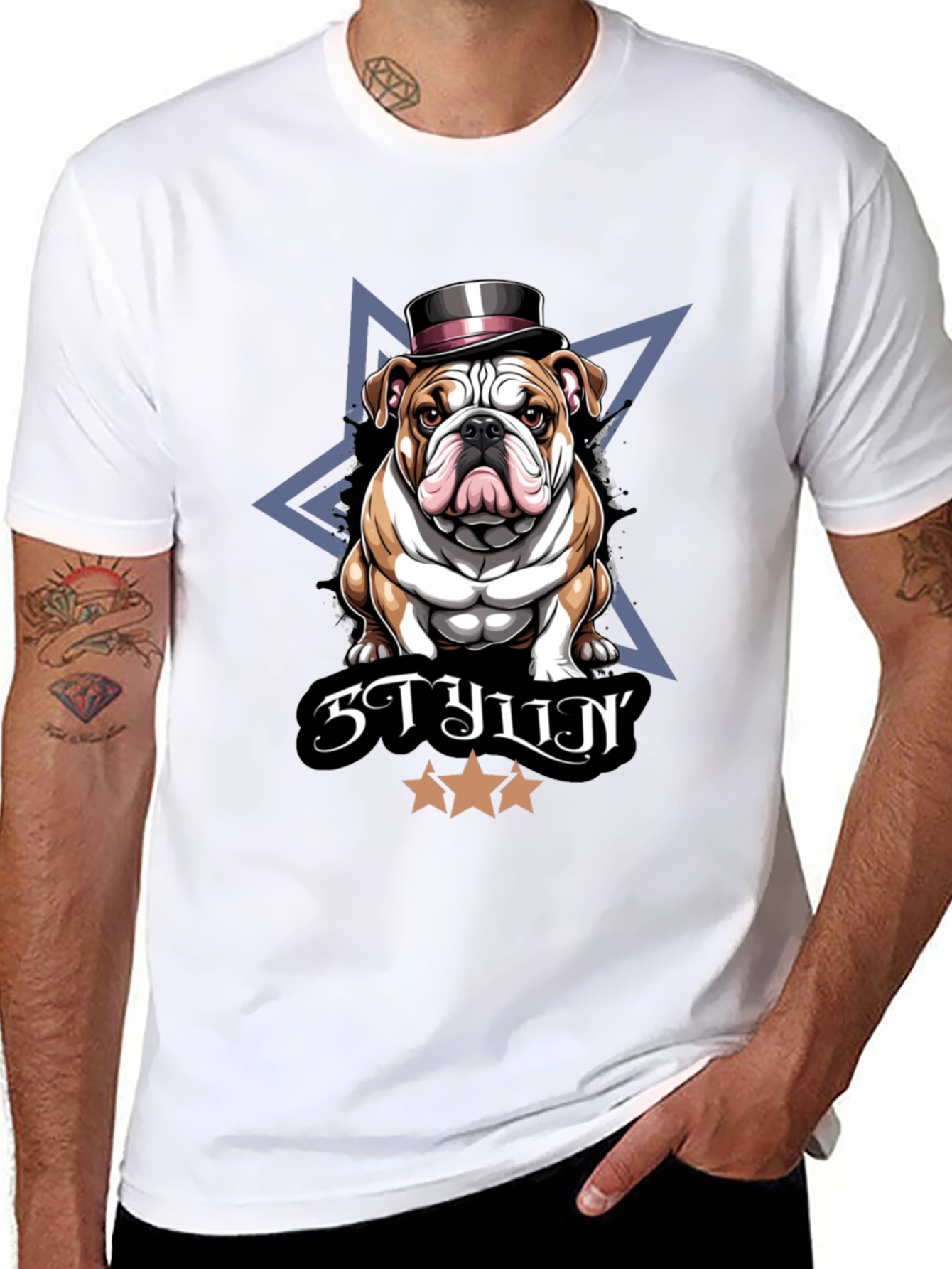 Stylish Bulldog Graphic T-Shirt