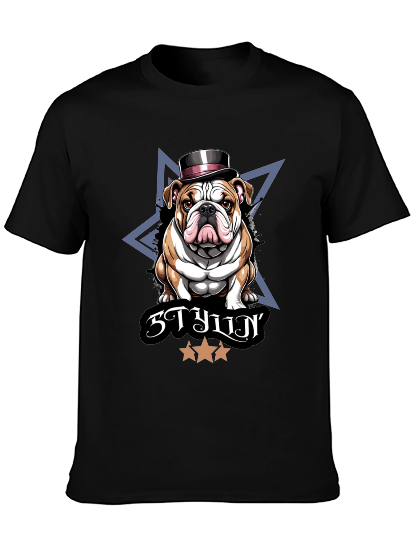 Stylish Bulldog Graphic T-Shirt