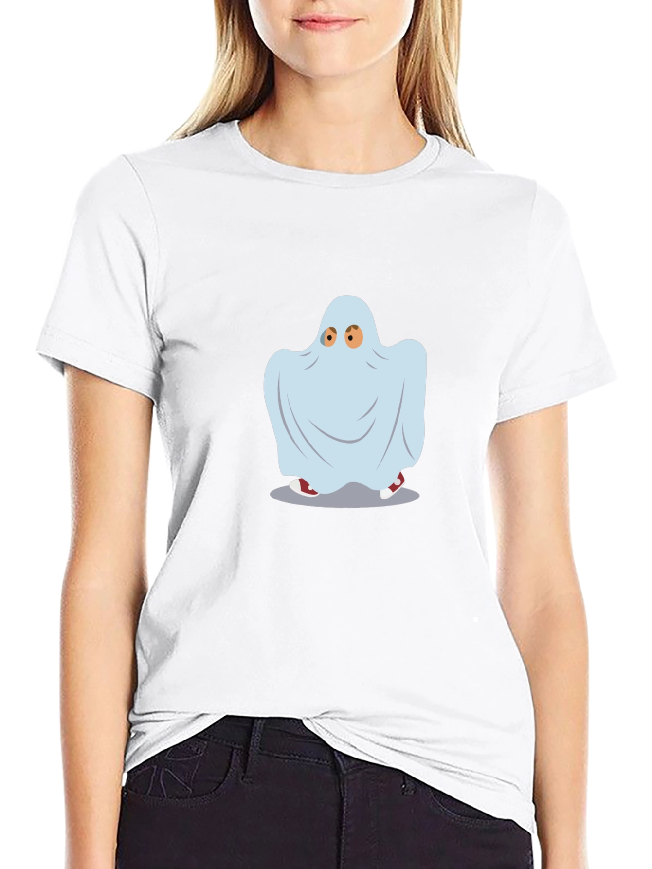 Ghost Costume Graphic Tee - Spooky Season Style