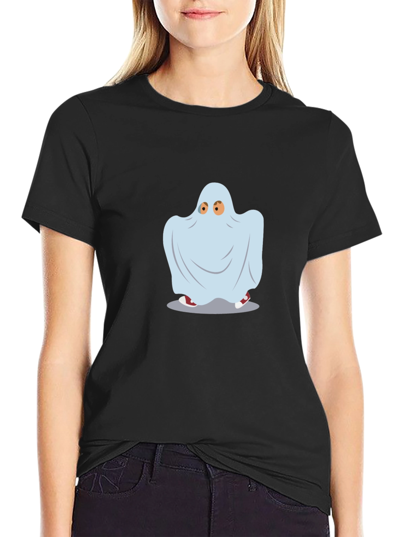 Ghost Costume Graphic Tee - Spooky Season Style