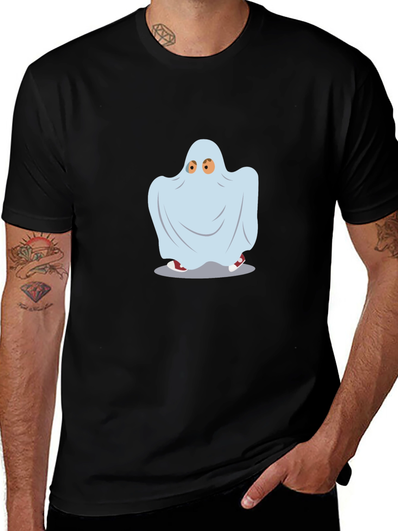 Ghost Costume Graphic Tee - Spooky Season Style
