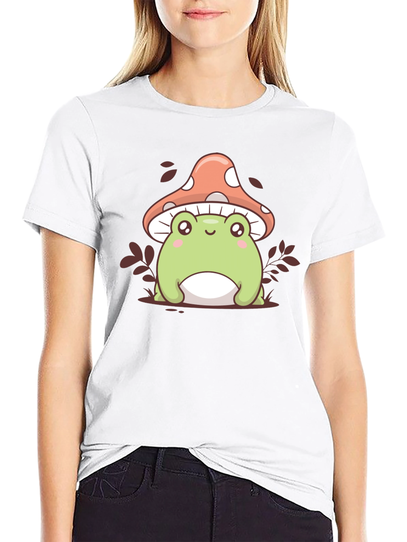 Cute Frog & Mushroom Graphic Tee