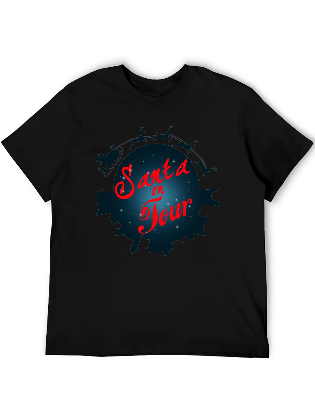 Santa On Tour T-Shirt - Holiday Festive Graphic Tee
