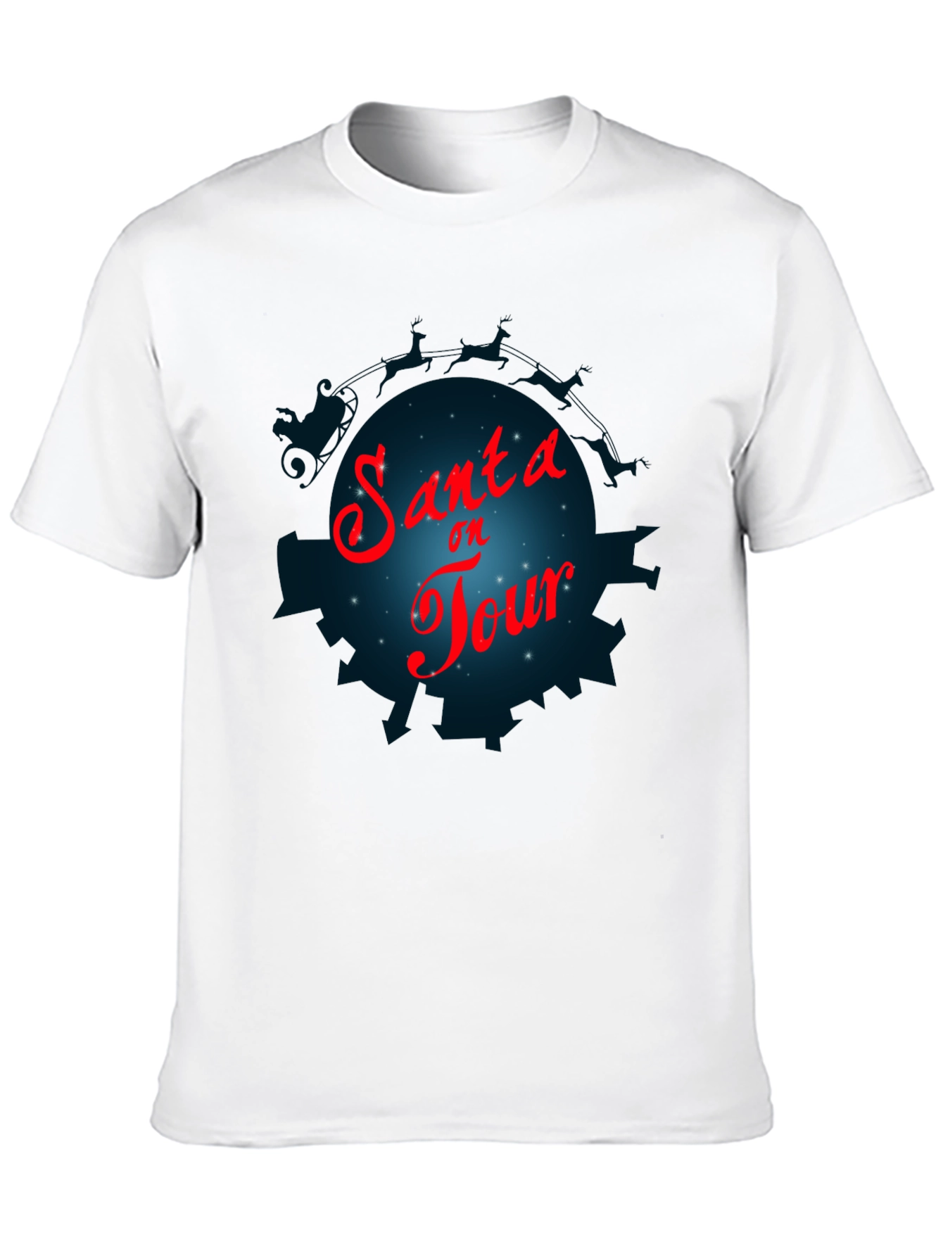 Santa On Tour T-Shirt - Holiday Festive Graphic Tee