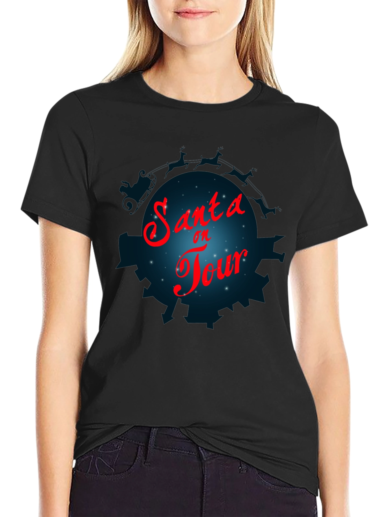 Santa On Tour T-Shirt - Holiday Festive Graphic Tee