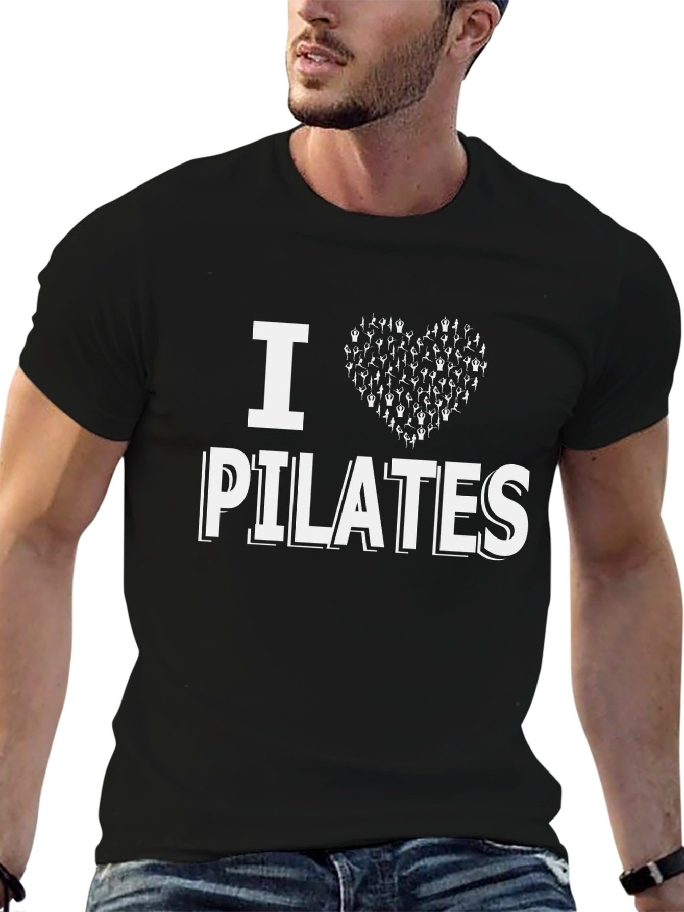 I Love Pilates T-Shirt - Yoga Heart Design