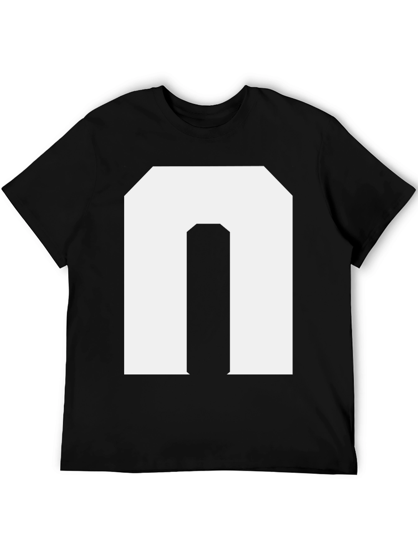 Bold Initial N Graphic Tee - Black