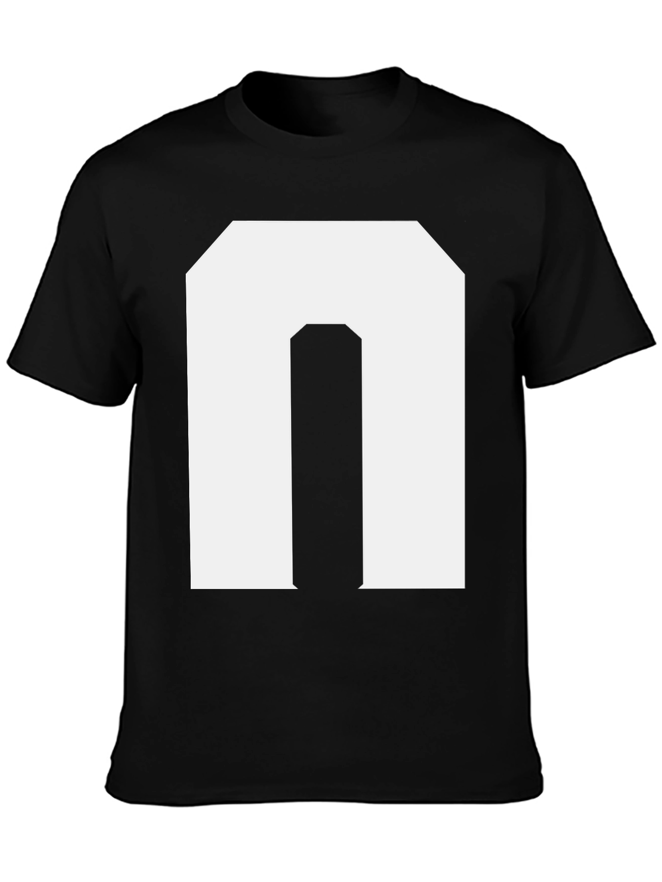 Bold Initial N Graphic Tee - Black