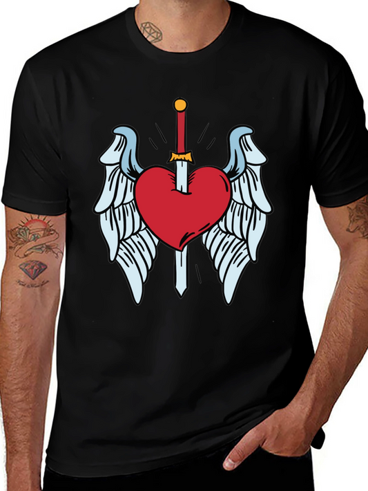 Heart & Sword Graphic T-Shirt - Soft Cotton