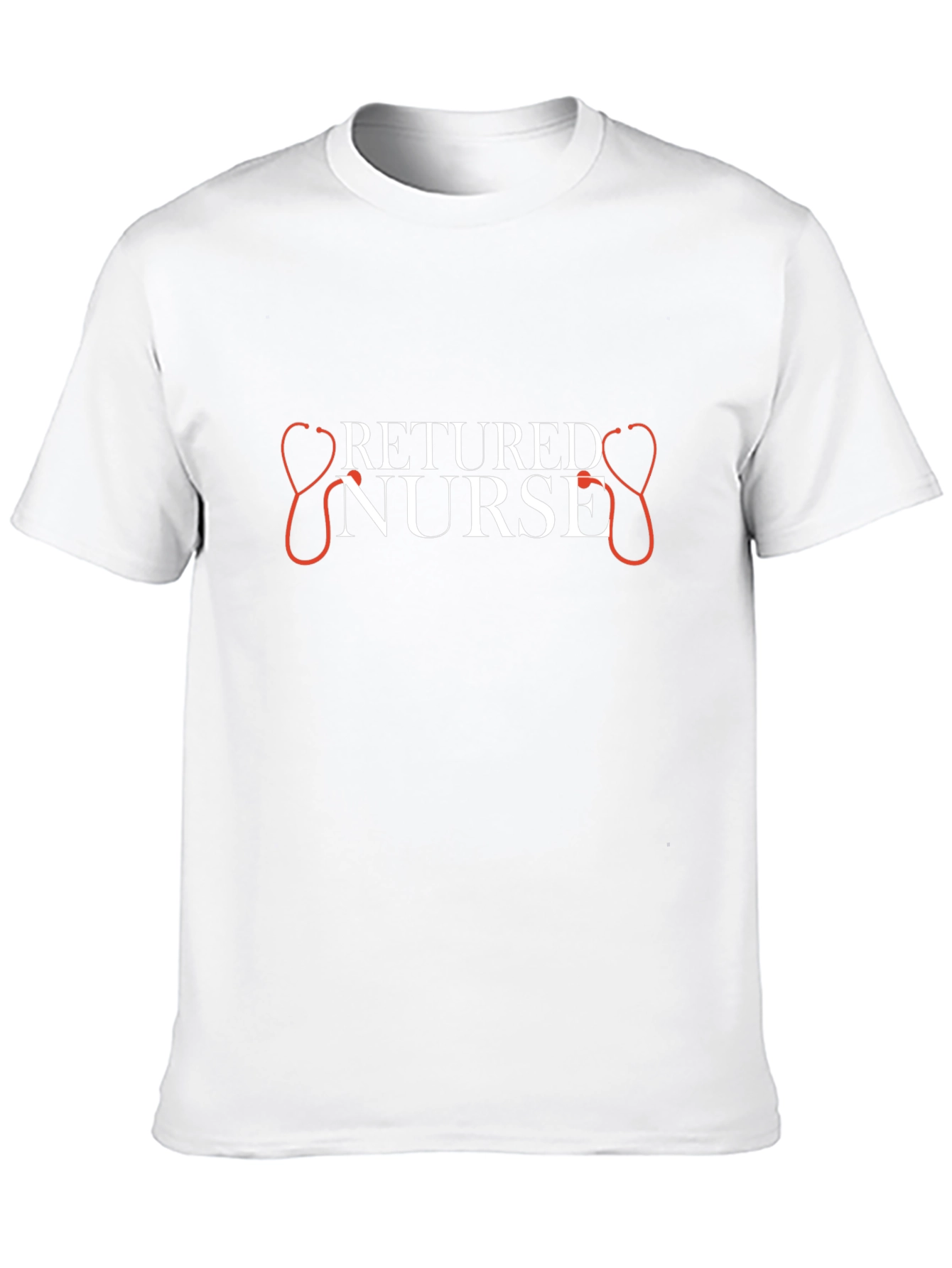Retired Nurse Black T-Shirt - Stethoscope Graphic