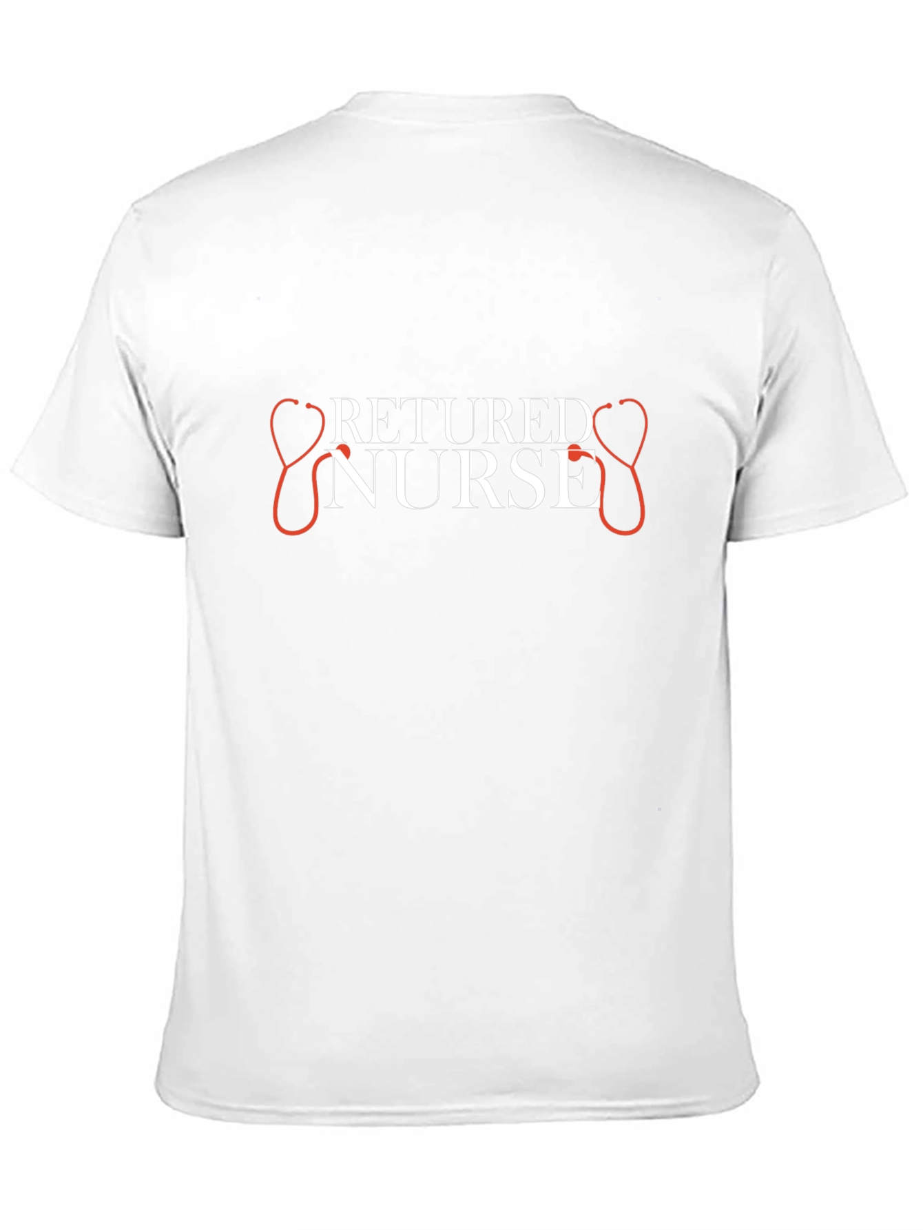 Retired Nurse Black T-Shirt - Stethoscope Graphic