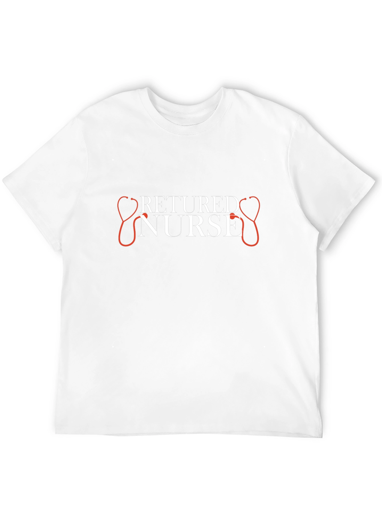 Retired Nurse Black T-Shirt - Stethoscope Graphic